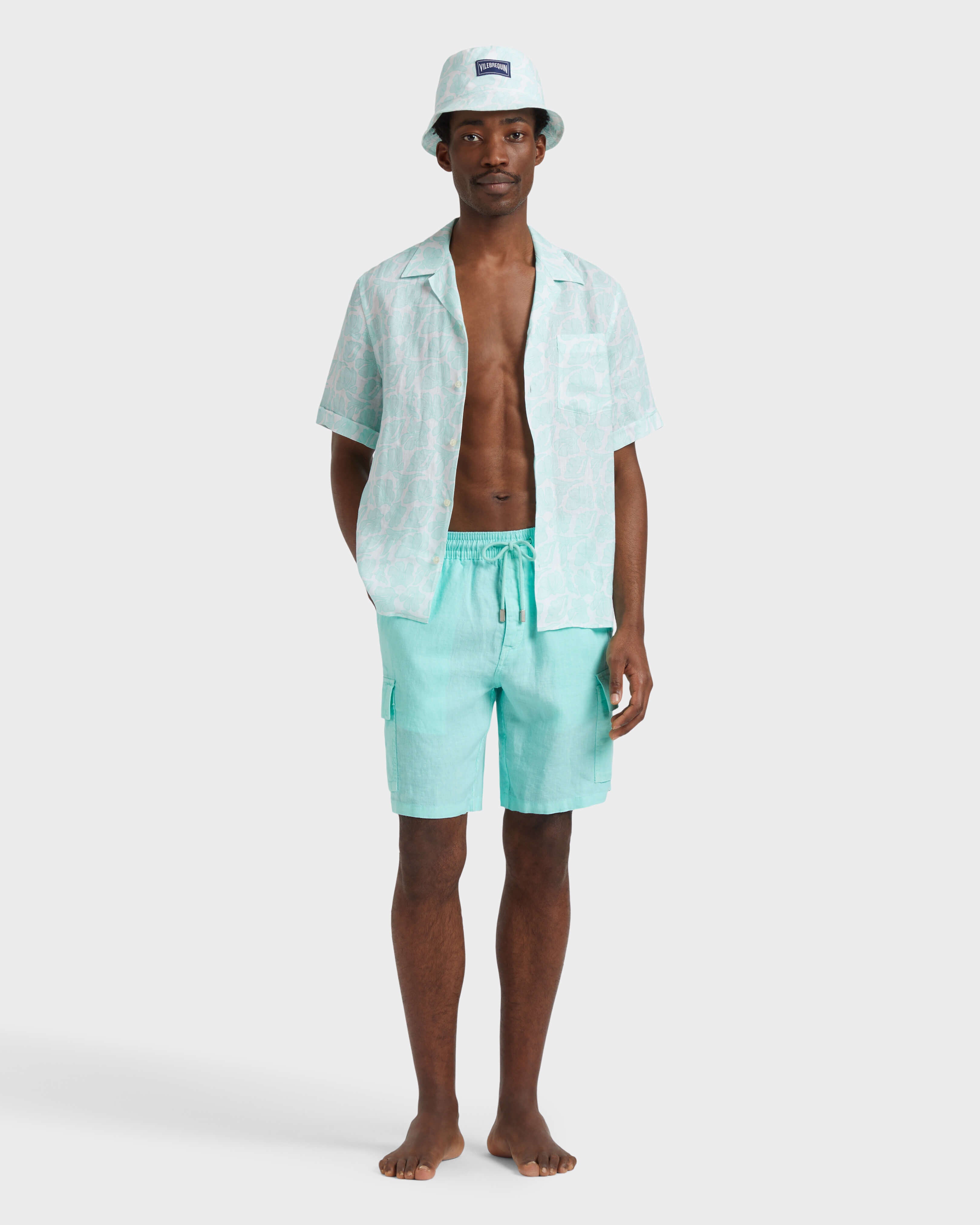 Linen Bermuda Shorts Cargo Pockets | Site Vilebrequin | BAIU3U01 / Vilebrequin On sale