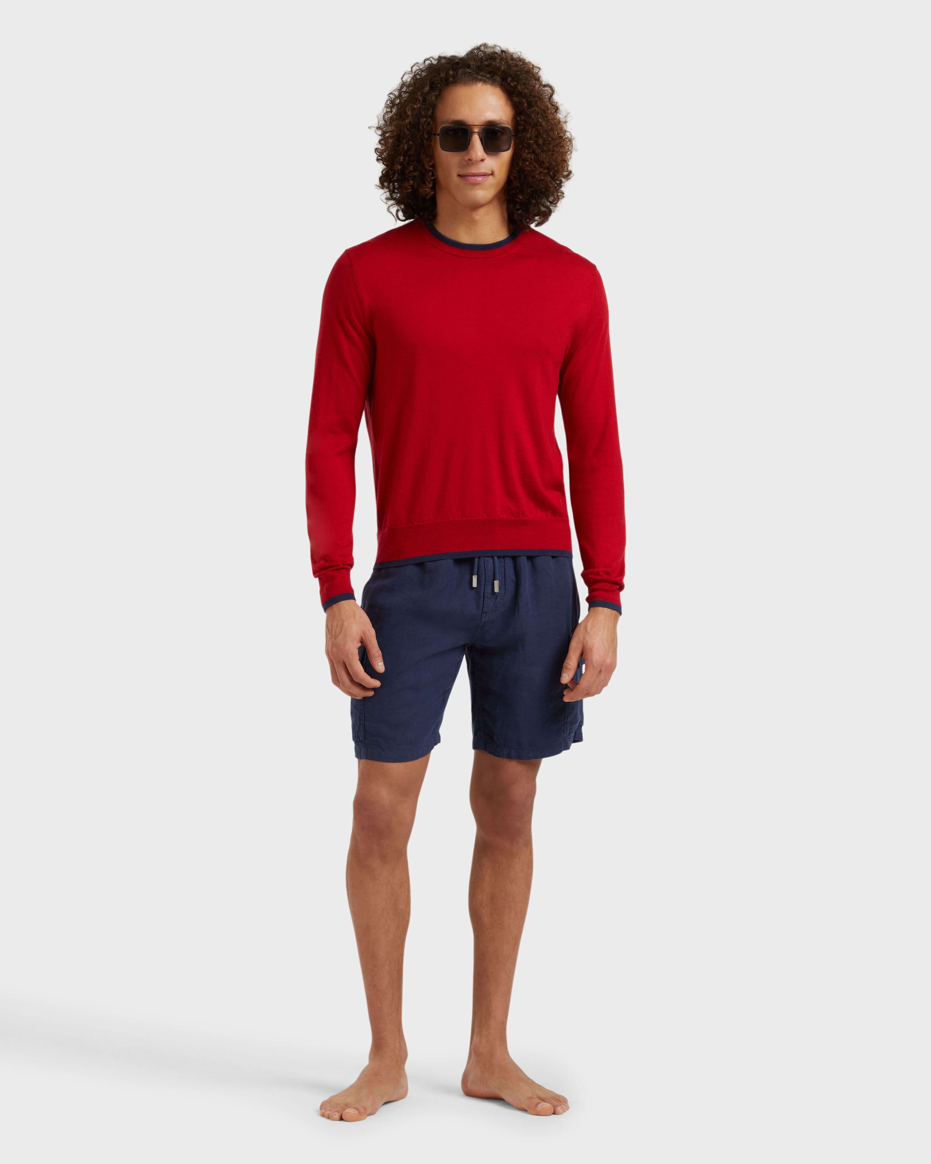 Linen Bermuda Shorts Cargo Pockets | Site Vilebrequin | BAIU3U01 / Vilebrequin US