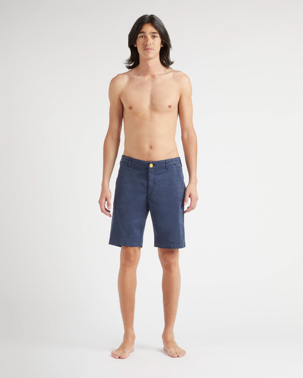 Tencel Bermuda Shorts Solid - Blue Navy Shorts / Vilebrequin For sale