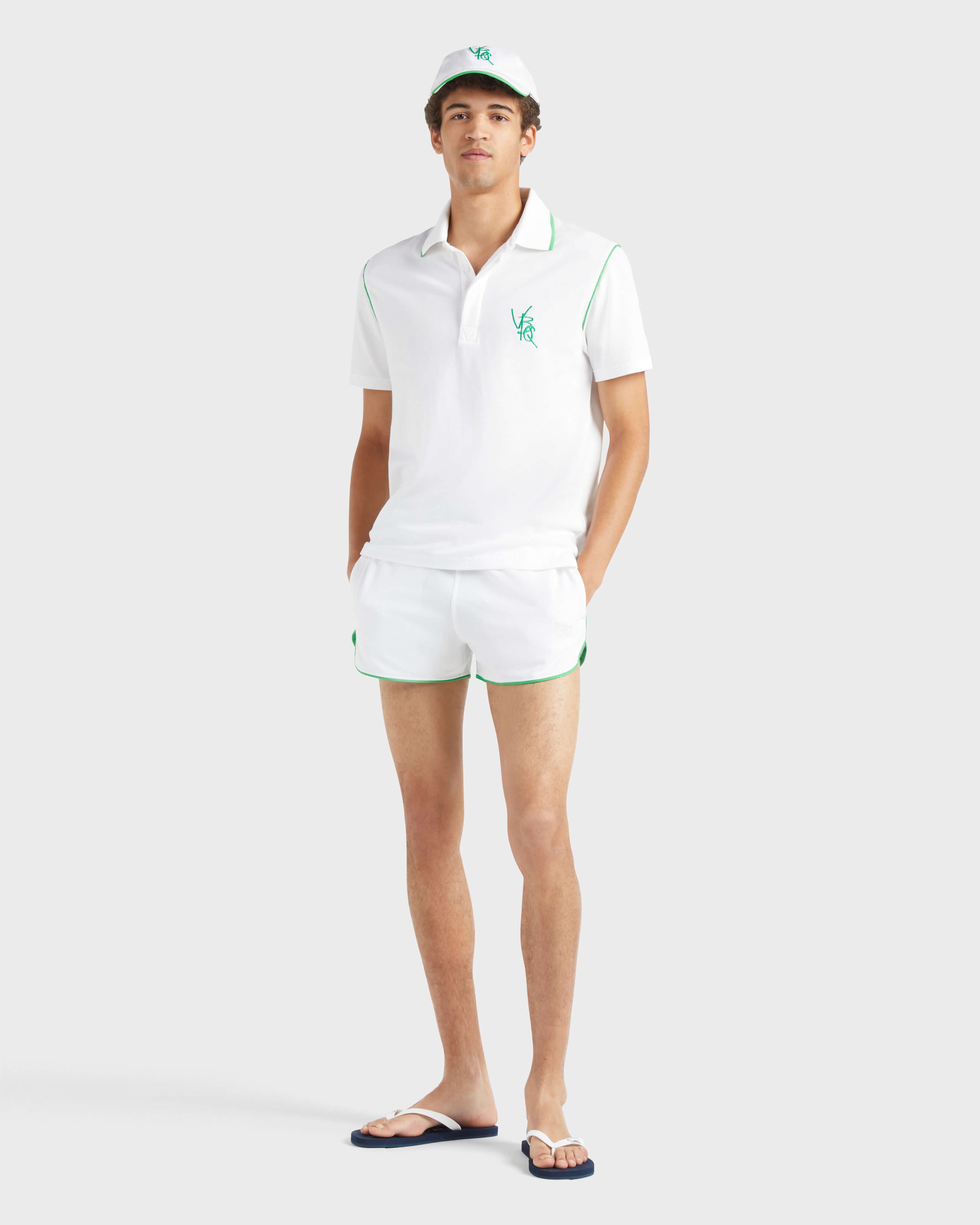 Organic Cotton Bermuda Shorts Vbq Line - White / Vilebrequin US