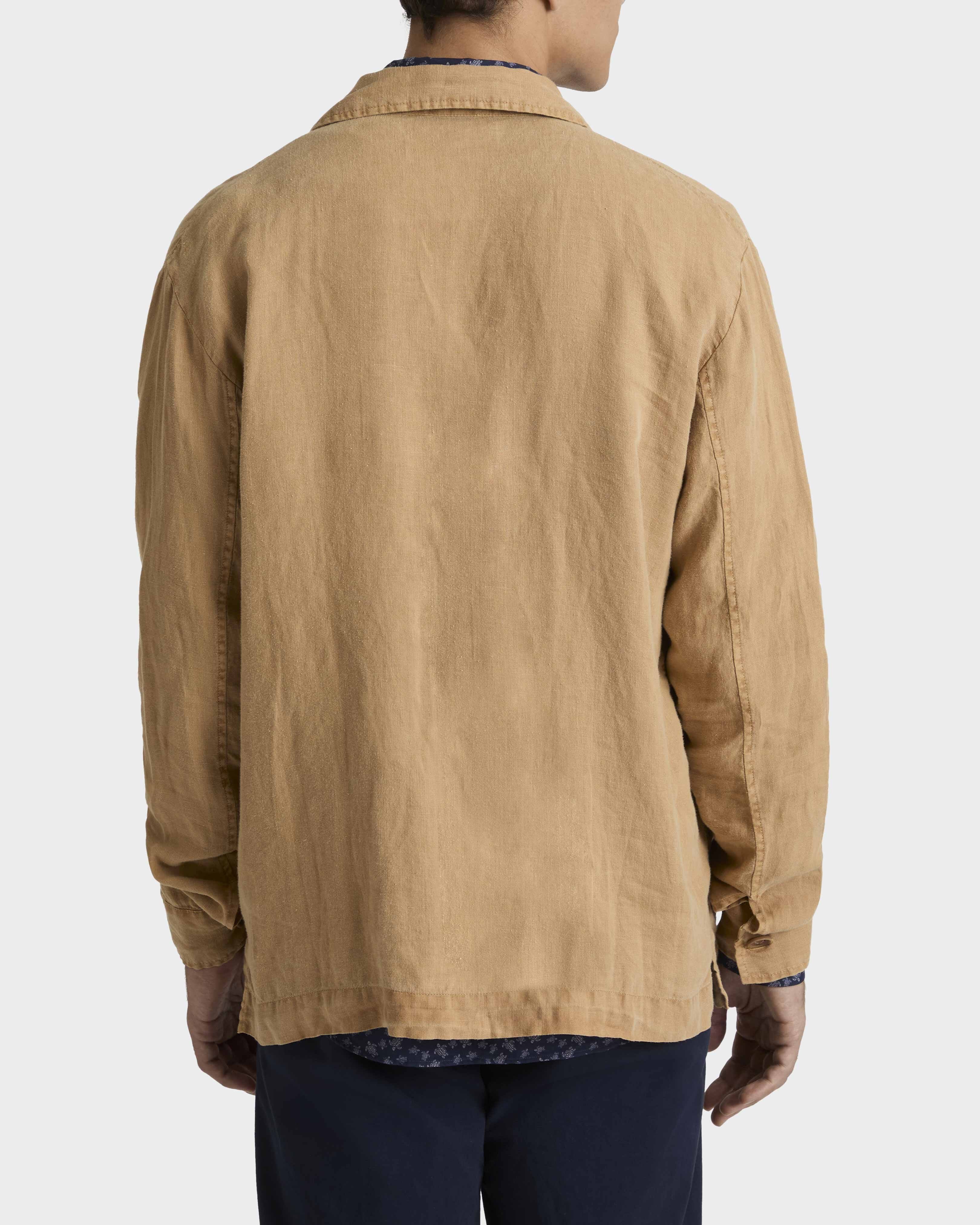 Linen Overshirt Mineral Dye Color - Brown Mocha / Vilebrequin Sale