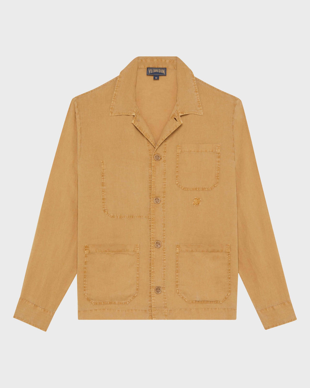 Linen Overshirt Mineral Dye Color - Brown Mocha / Vilebrequin Sale