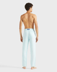 Linen Pants Regular Fit Solid - Blue Pacific / Vilebrequin On sale