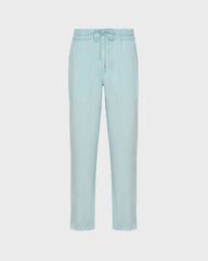 Linen Pants Regular Fit Solid - Blue Pacific / Vilebrequin On sale