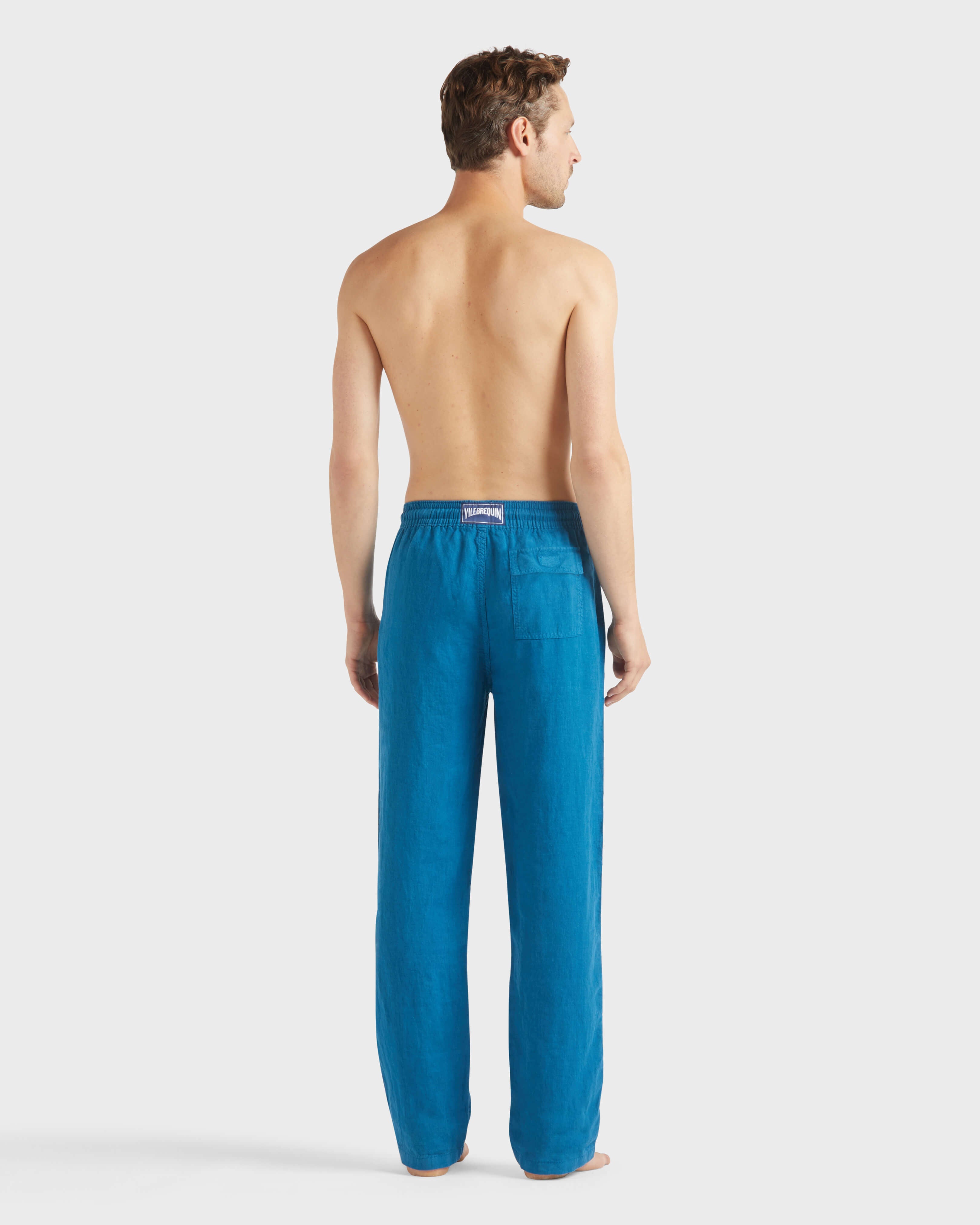 Linen Pants Solid - Blue Peacock / Vilebrequin Discount
