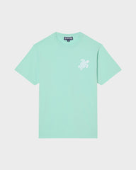 Organic Cotton T-shirt Big Turtle Embroidery - Green Caribbean / Vilebrequin New