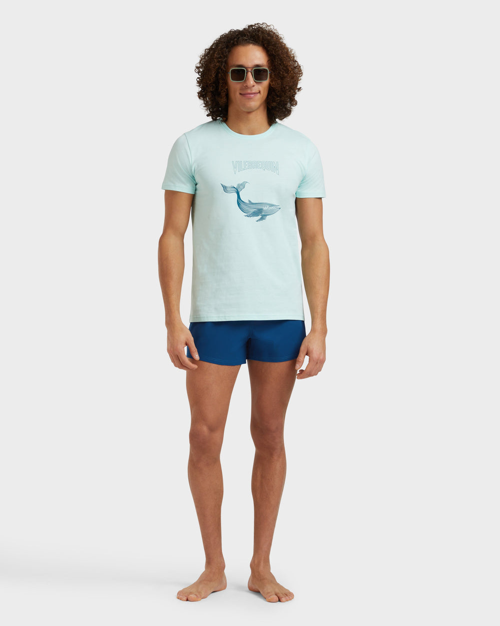 Organic Cotton T-shirt Whales - Blue note / Vilebrequin Sale