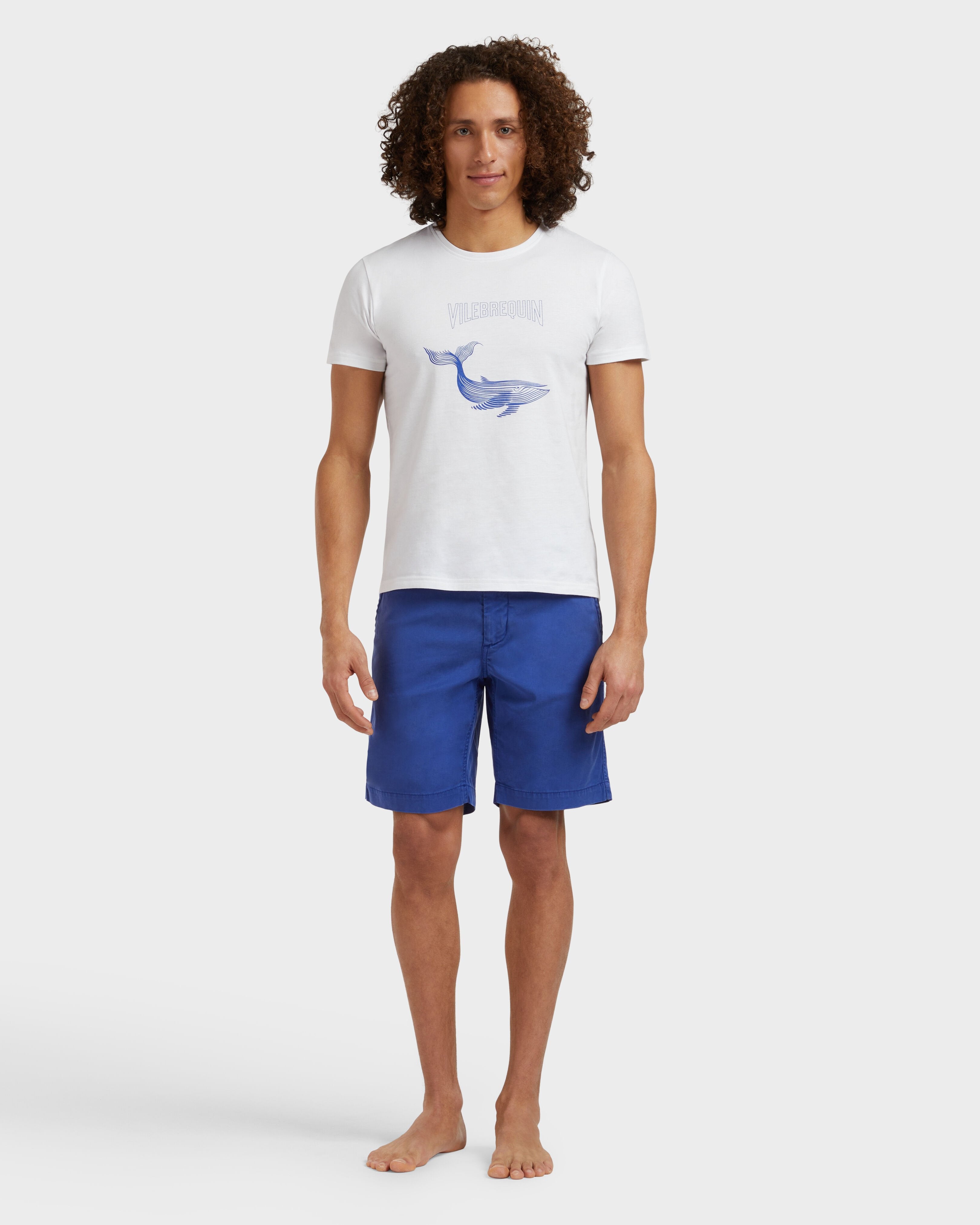 Organic Cotton T-shirt Whales - White / Vilebrequin On sale