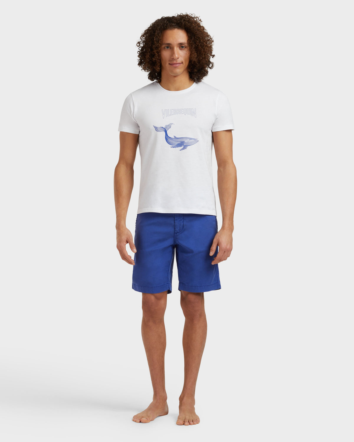 Organic Cotton T-shirt Whales - White / Vilebrequin On sale