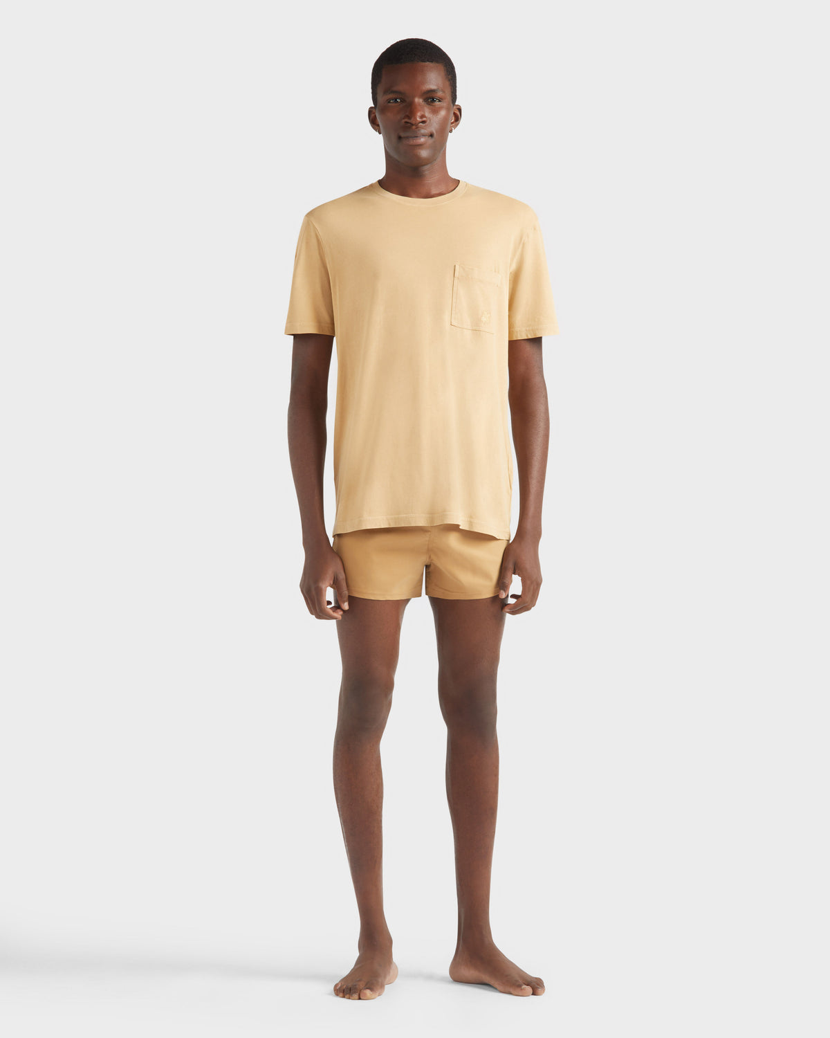 Solid Organic cotton T-shirt Natural Colors - Brown Mocha / Vilebrequin Discount