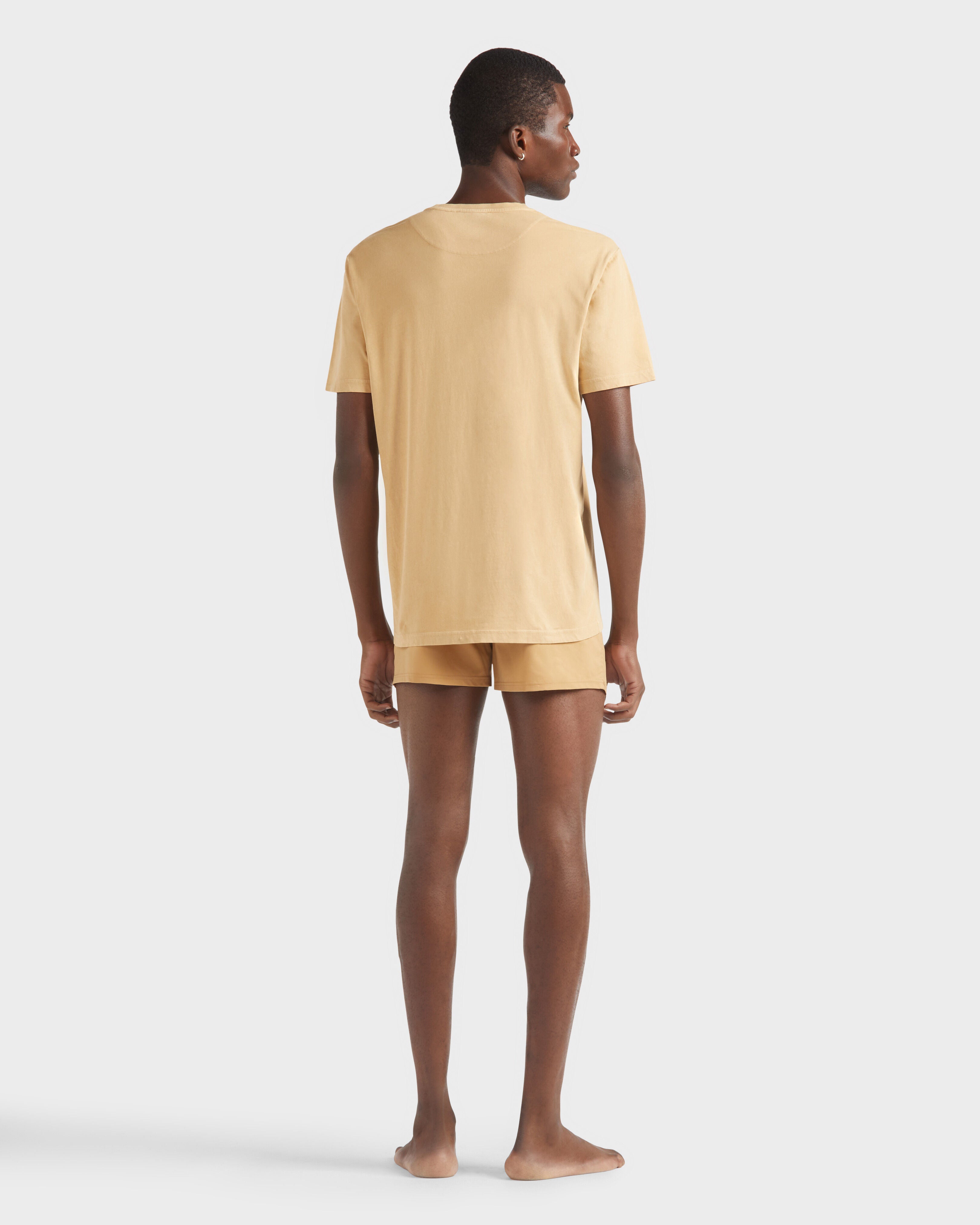 Solid Organic cotton T-shirt Natural Colors - Brown Mocha / Vilebrequin Discount