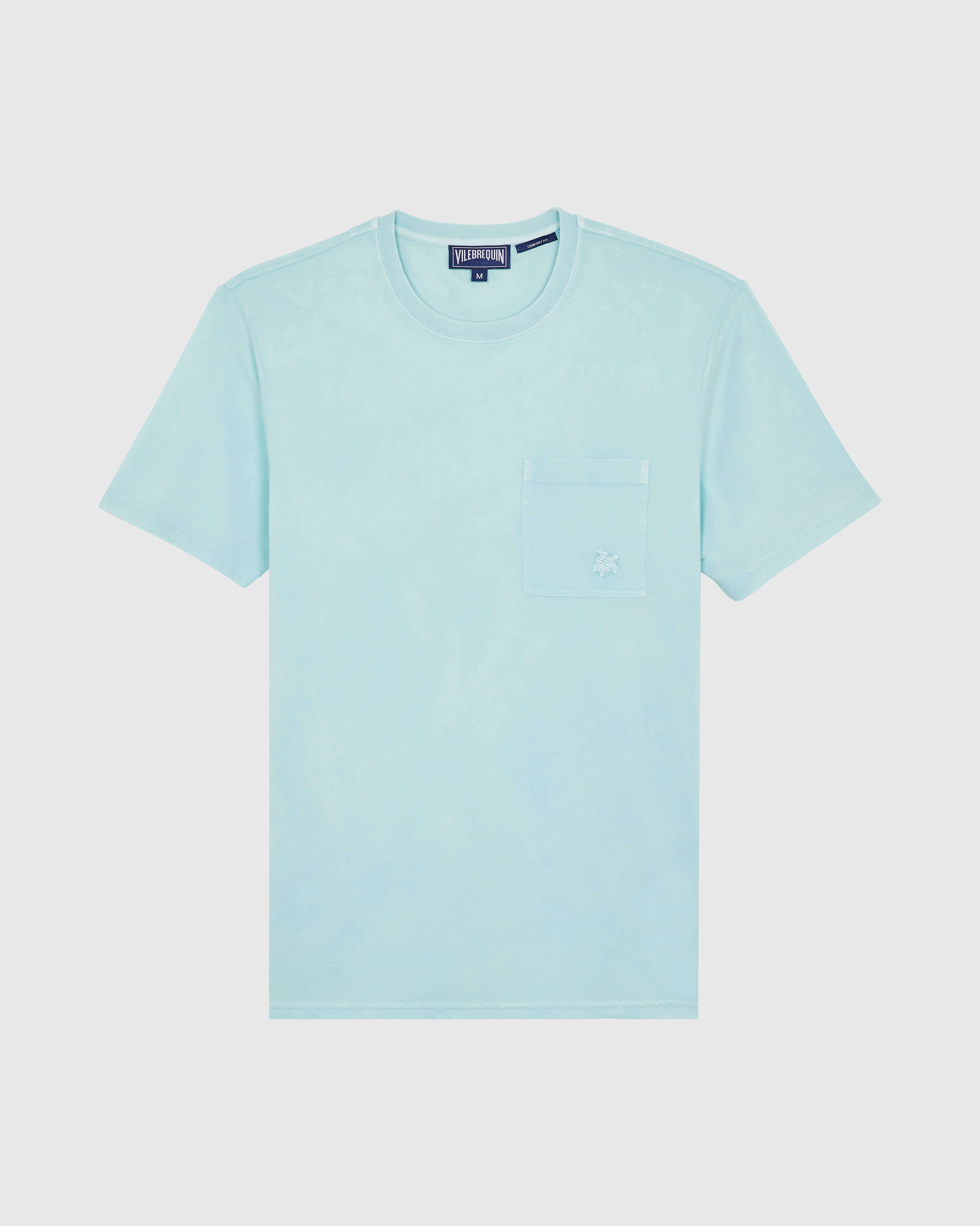 Solid Organic cotton T-shirt Natural Colors - Blue Pacific / Vilebrequin Outlet
