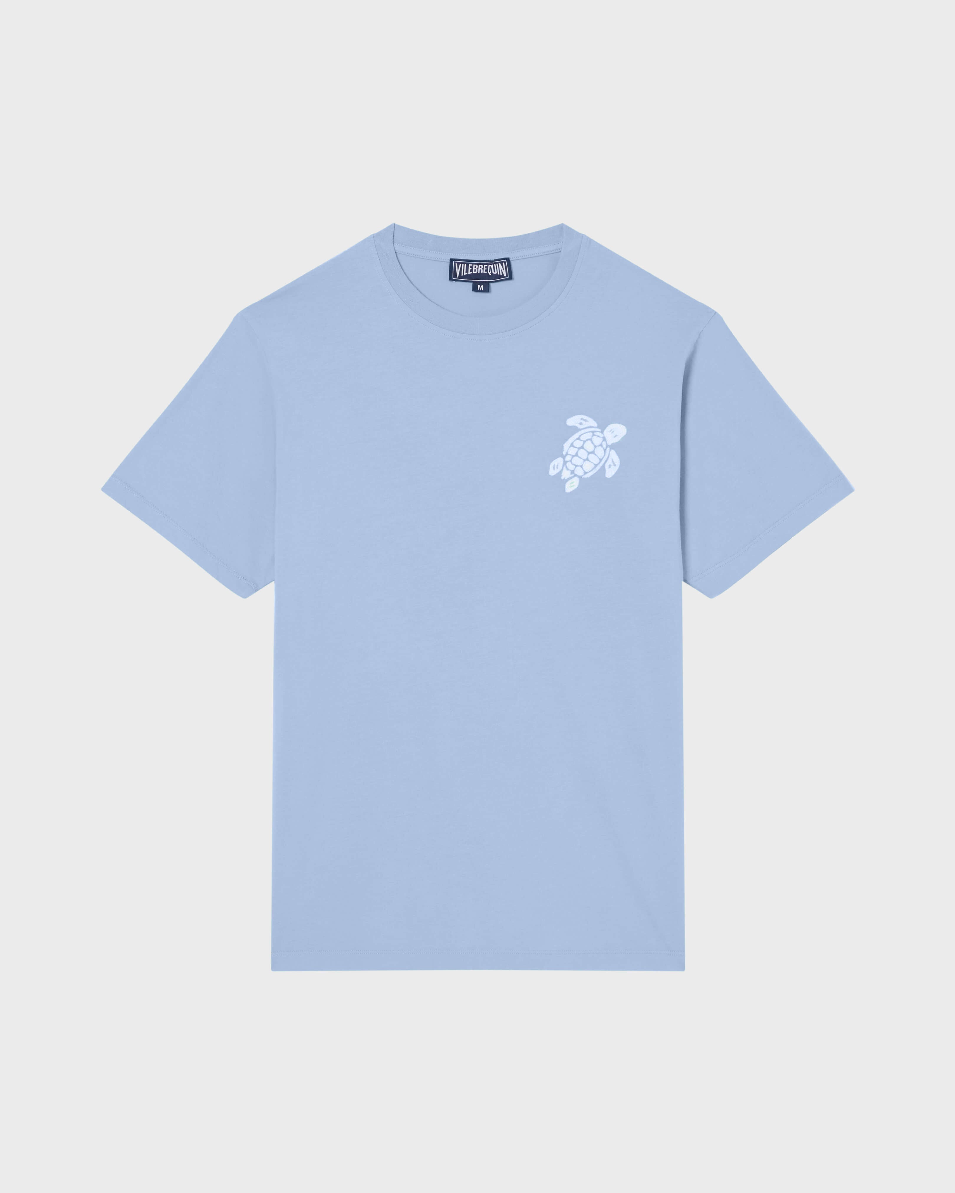 Organic Cotton T-shirt Big Turtle Embroidery - Blue Cloudy / Vilebrequin US