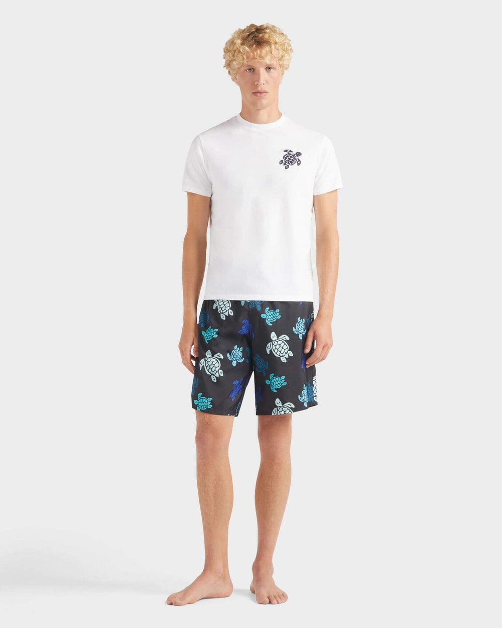Organic Cotton T-shirt Big Turtle Embroidery - White / Vilebrequin New