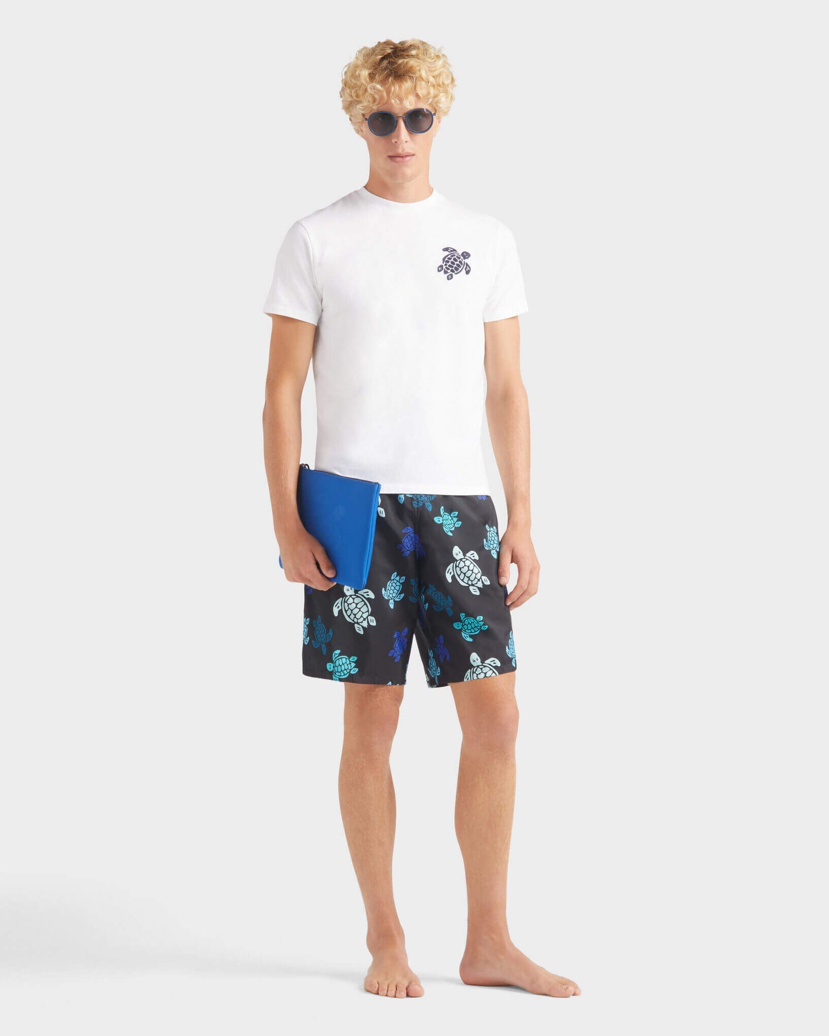 Organic Cotton T-shirt Big Turtle Embroidery - White / Vilebrequin New