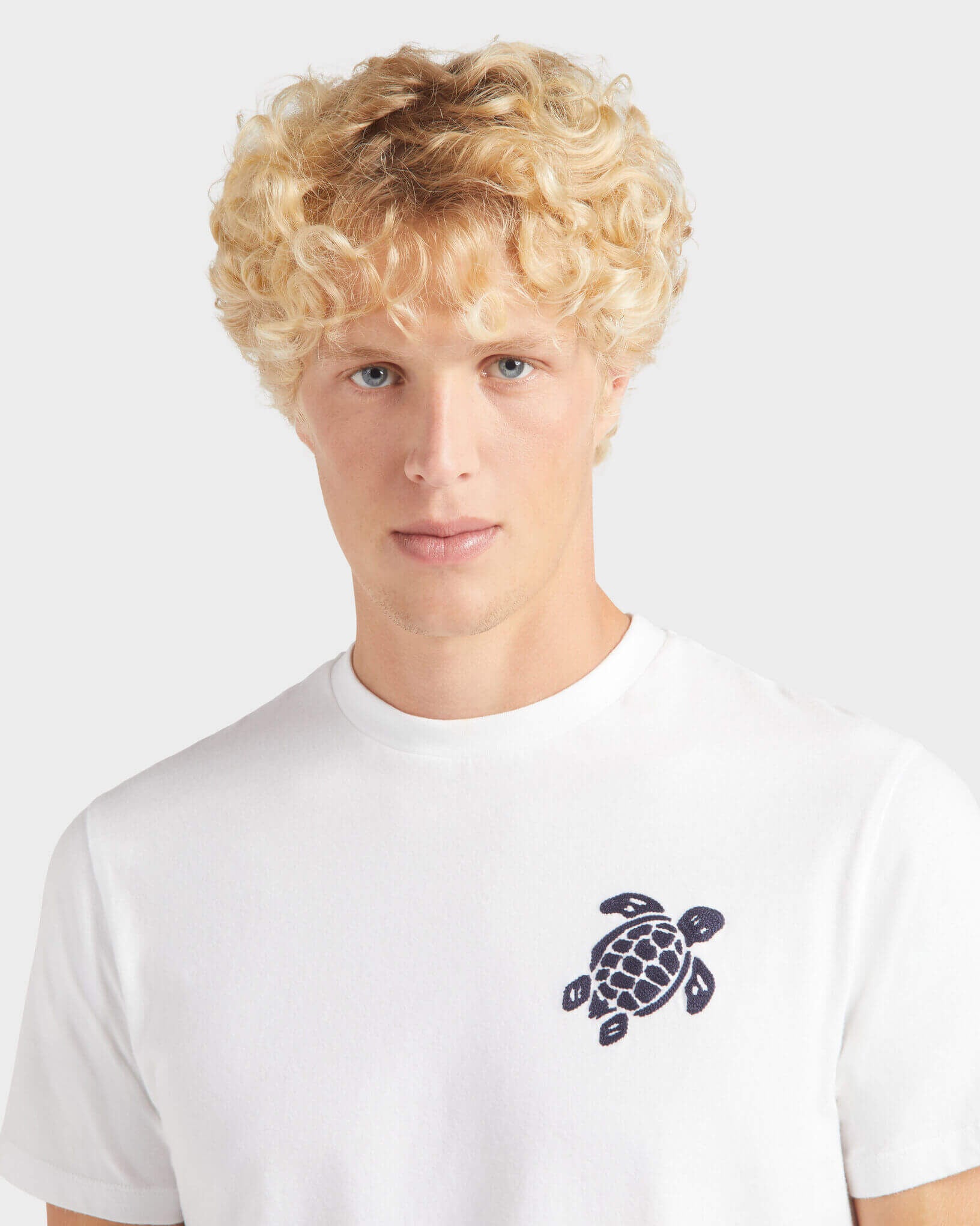 Organic Cotton T-shirt Big Turtle Embroidery - White / Vilebrequin New