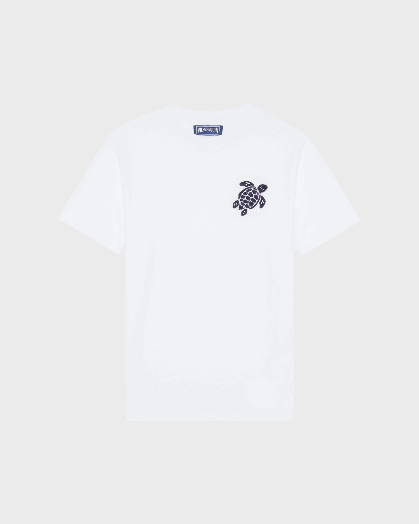 Organic Cotton T-shirt Big Turtle Embroidery - White / Vilebrequin New
