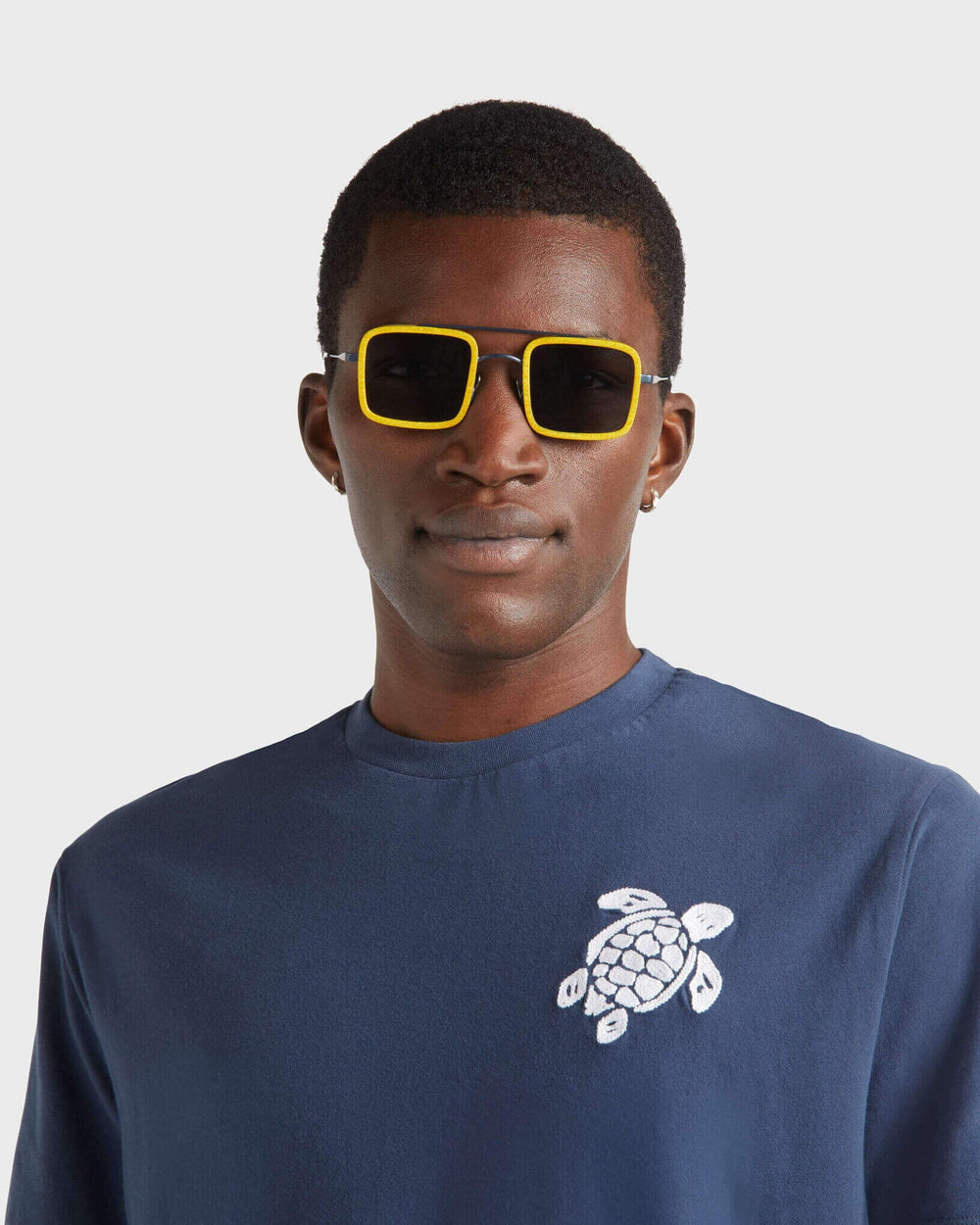 Organic Cotton T-shirt Big Turtle Embroidery - Blue Navy / Vilebrequin Online