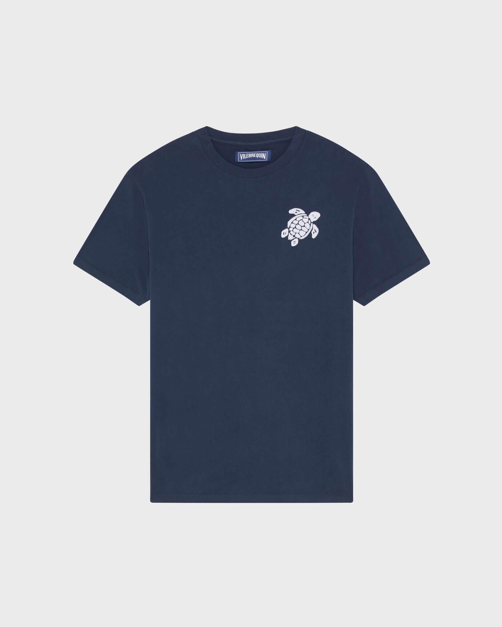 Organic Cotton T-shirt Big Turtle Embroidery - Blue Navy / Vilebrequin Online