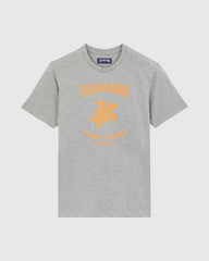 Cotton T-shirt Contrasted Placed Gomy Logo - Heather grey / Vilebrequin Sale