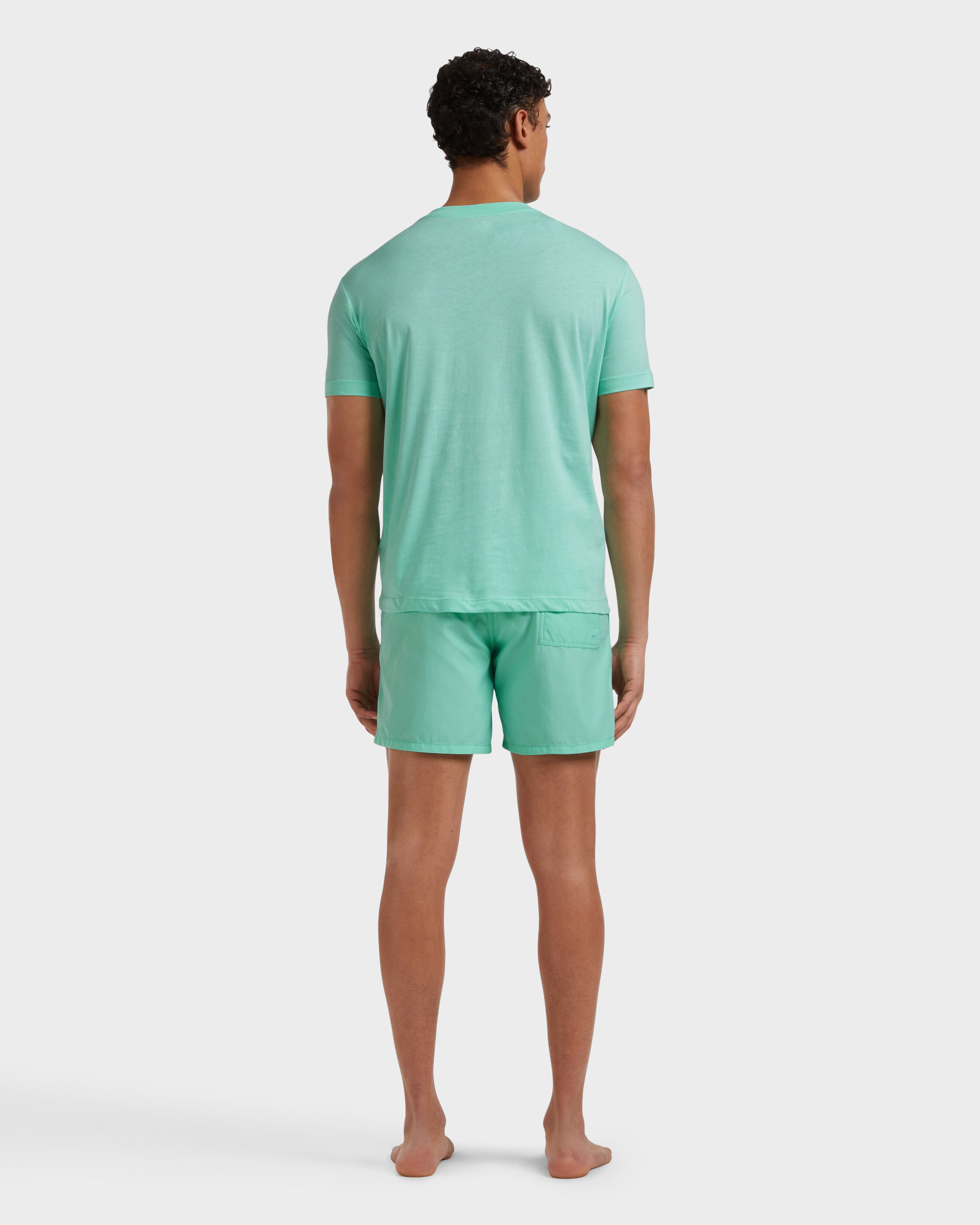 Cotton T-shirt Contrasted Placed Gomy Logo - Green Caribbean / Vilebrequin On sale