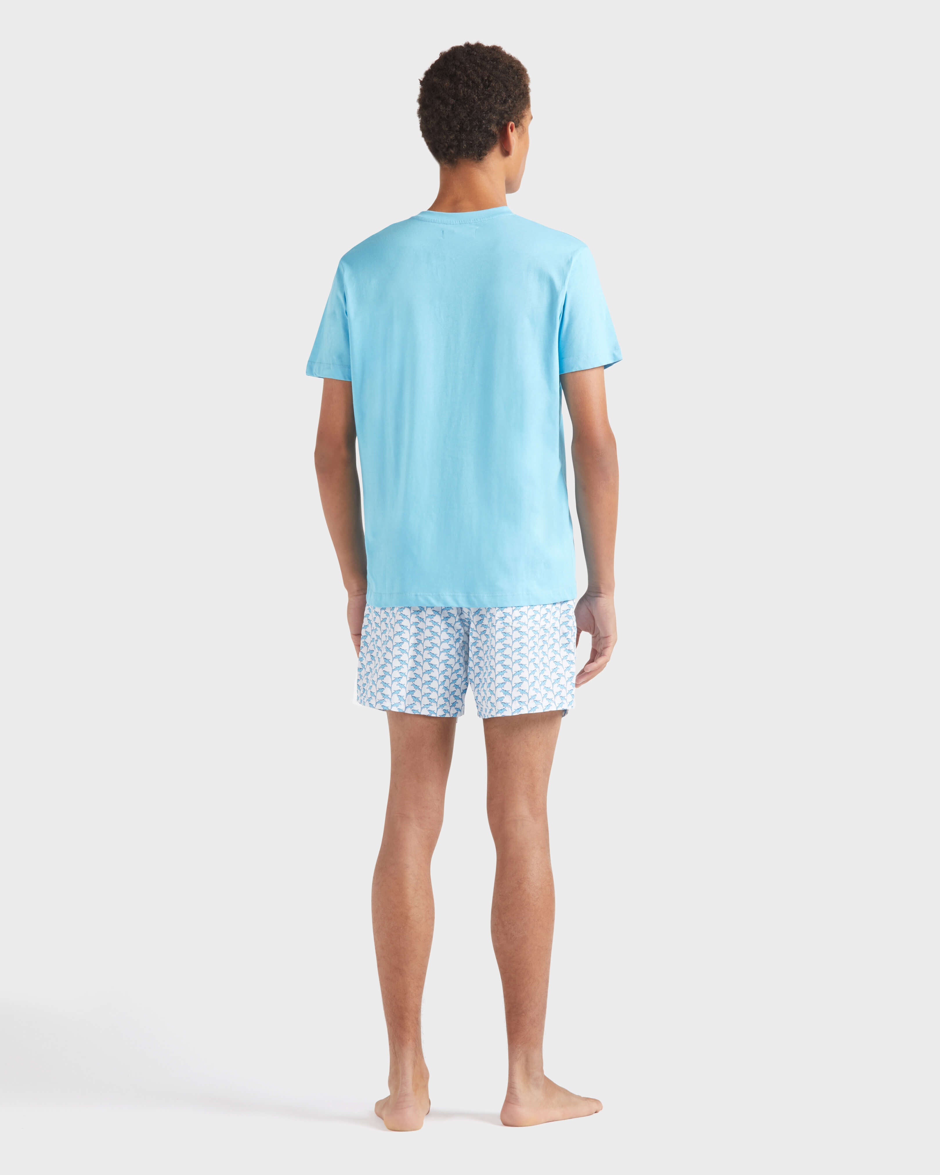 Cotton T-shirt Contrasted Placed Gomy Logo - Blue topaz / Vilebrequin For sale