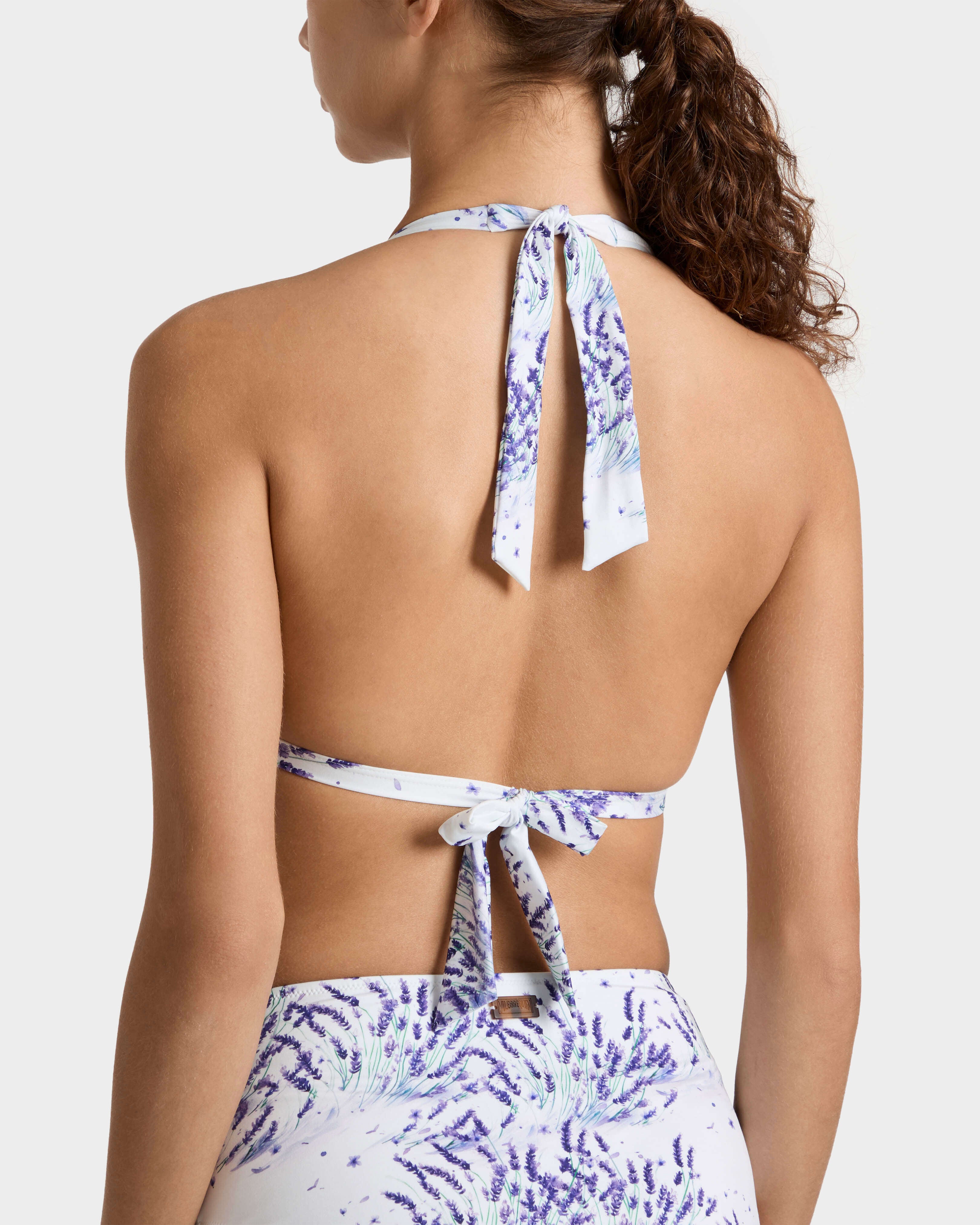 Halter Bikini Top Lavender - White / Vilebrequin Sale