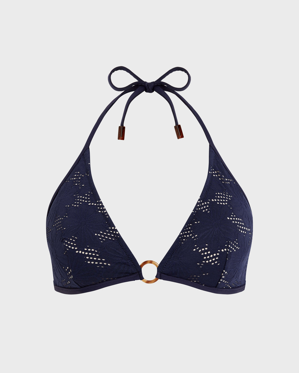 Triangle Bikini Top Jacquard Fleur Broderie Anglaise - Blue Navy / Vilebrequin Discount
