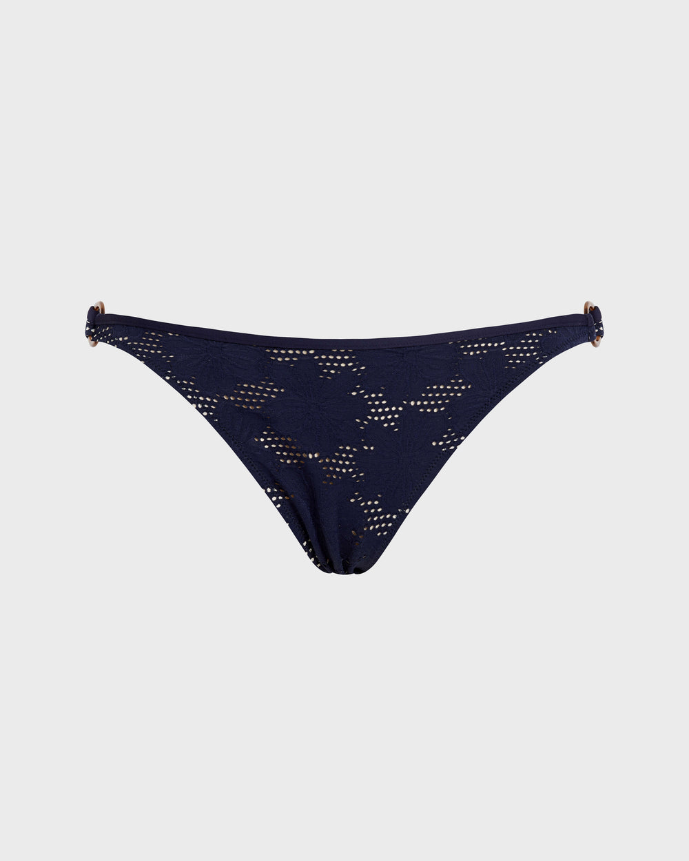 Mini Brief Bikini Bottom Jacquard Fleur Broderie Anglaise - Blue Navy / Vilebrequin Outlet
