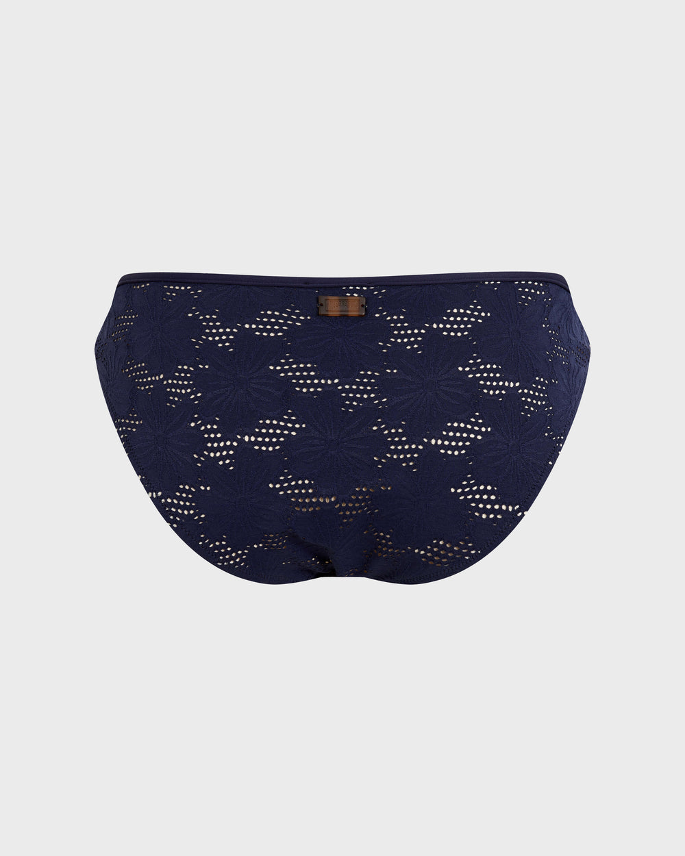 Mini Brief Bikini Bottom Jacquard Fleur Broderie Anglaise - Blue Navy / Vilebrequin Outlet