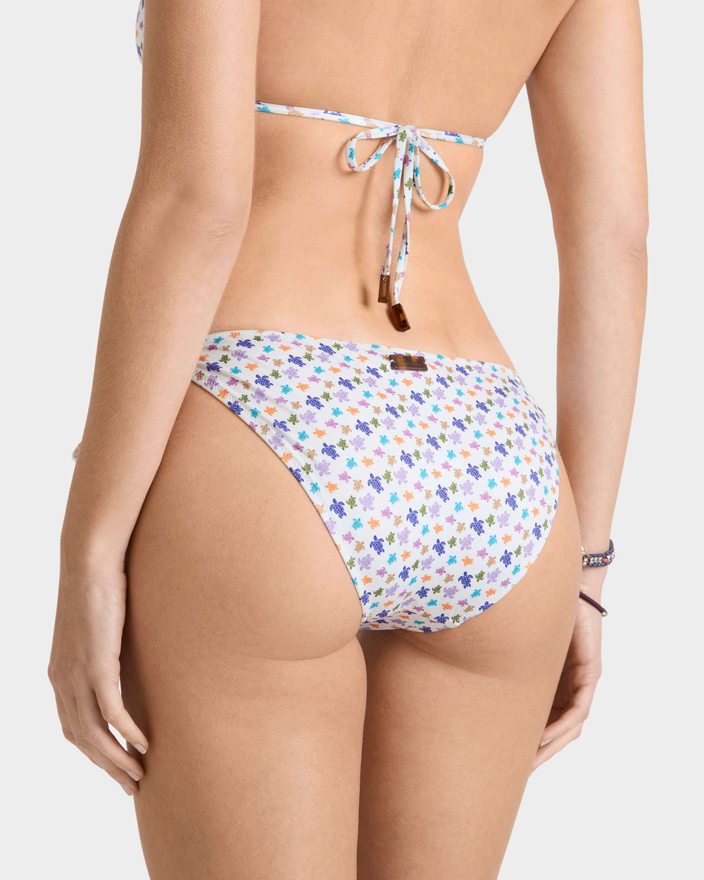 Side Tie Bikini Bottom Micro Ronde des Tortues - White / Vilebrequin New