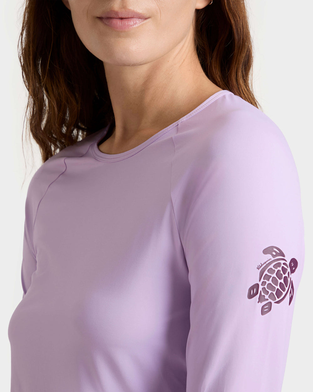 Long Sleeves Rashguard Top Solid - Purple Fleur / Vilebrequin Outlet