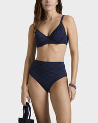 Underwire Bikini Top Turtle Monogram Jacquard - Blue Navy / Vilebrequin US