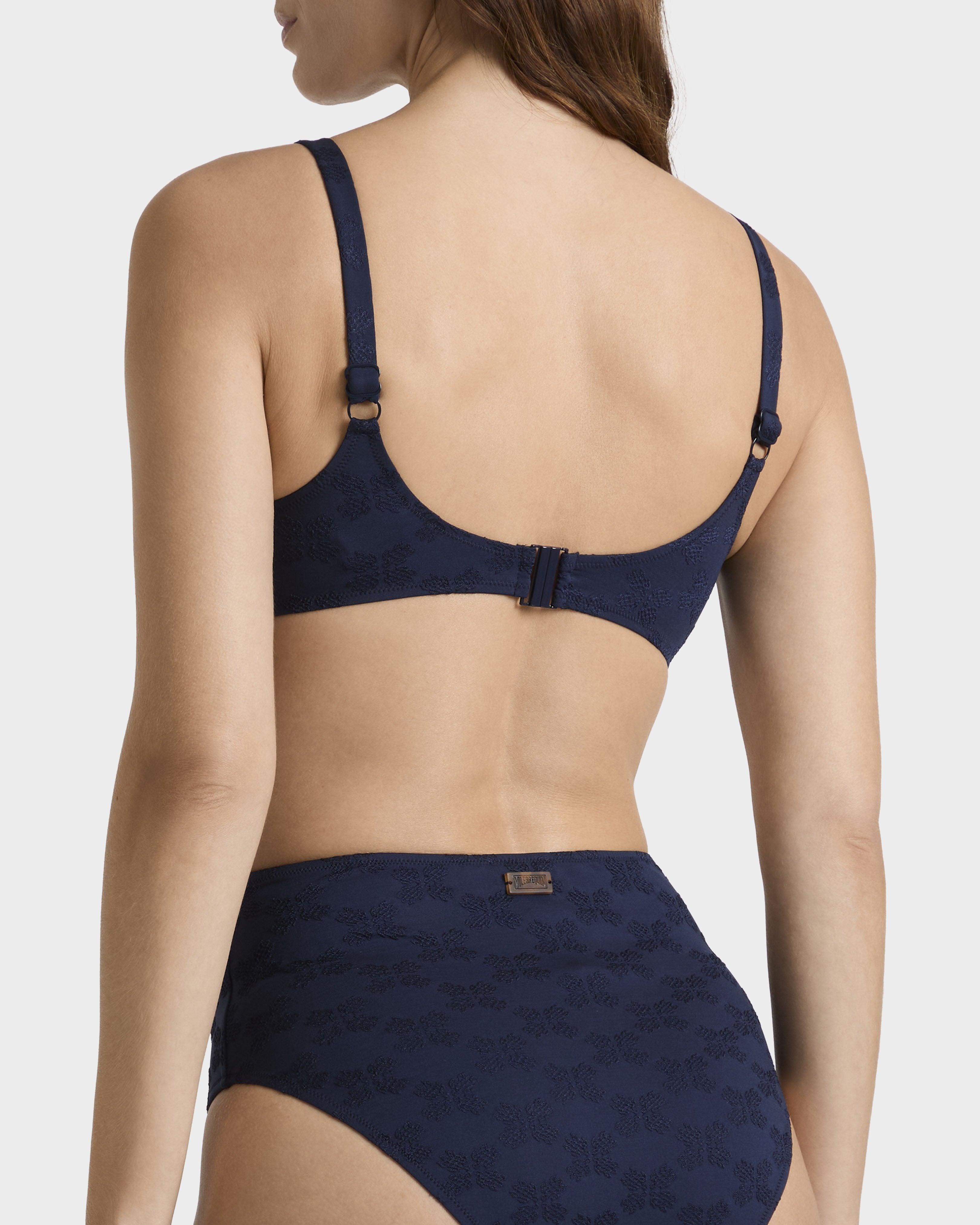 Underwire Bikini Top Turtle Monogram Jacquard - Blue Navy / Vilebrequin US