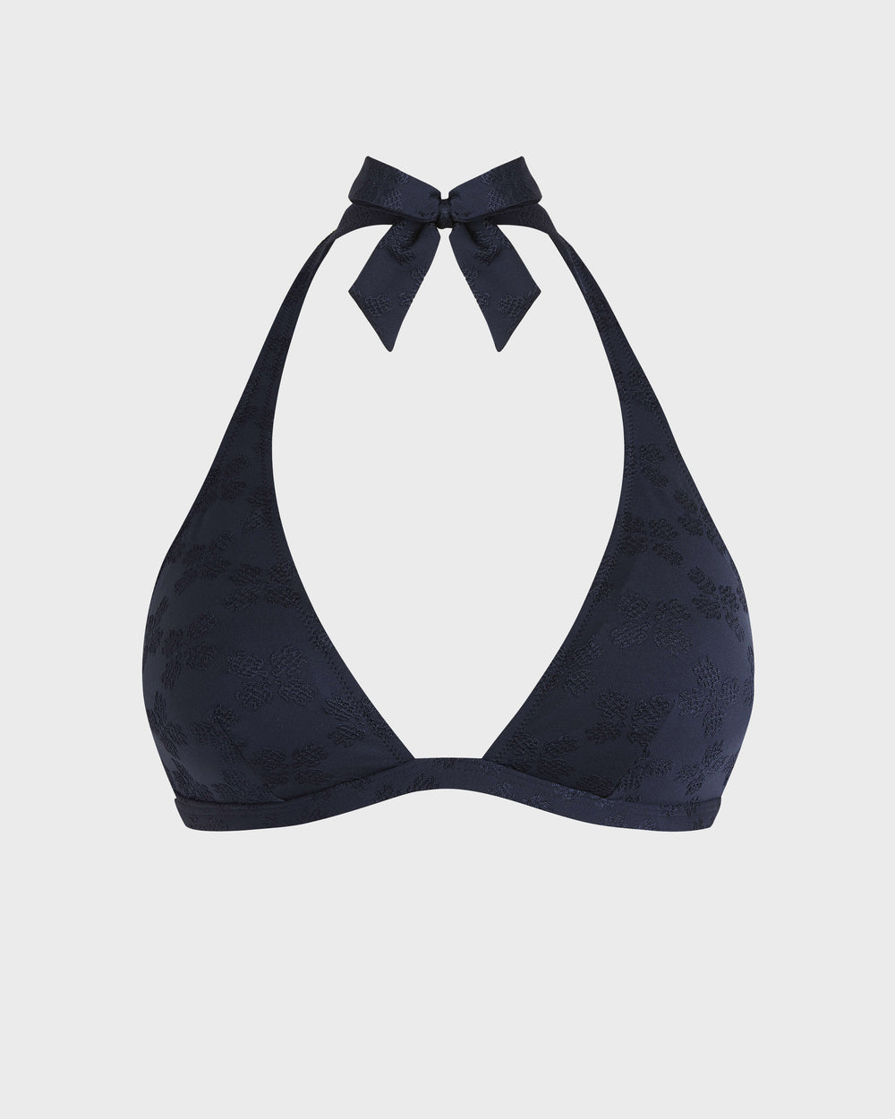 Halter Bikini Top Turtle Monogram Jacquard - Blue Navy / Vilebrequin New
