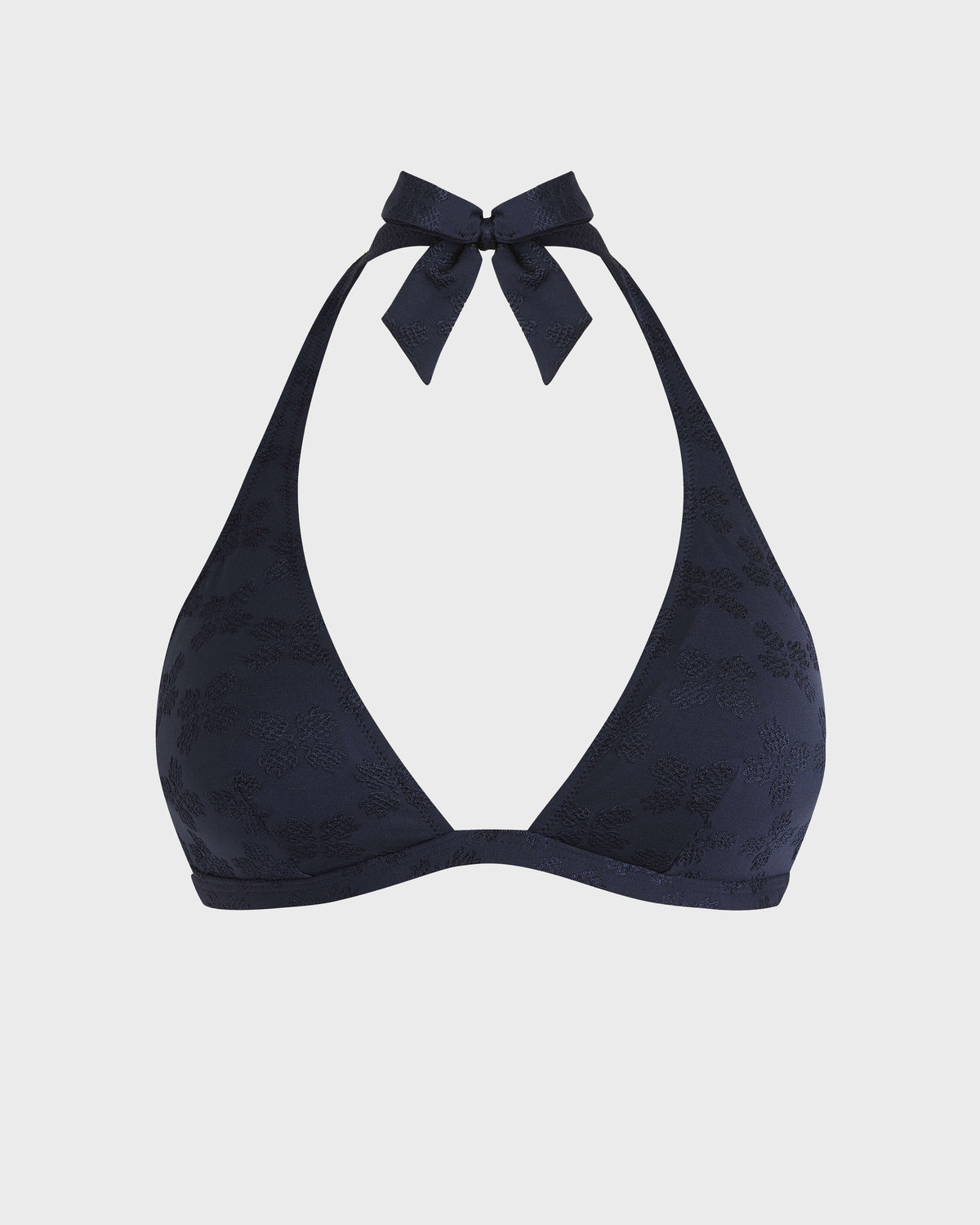 Halter Bikini Top Turtle Monogram Jacquard - Blue Navy / Vilebrequin New