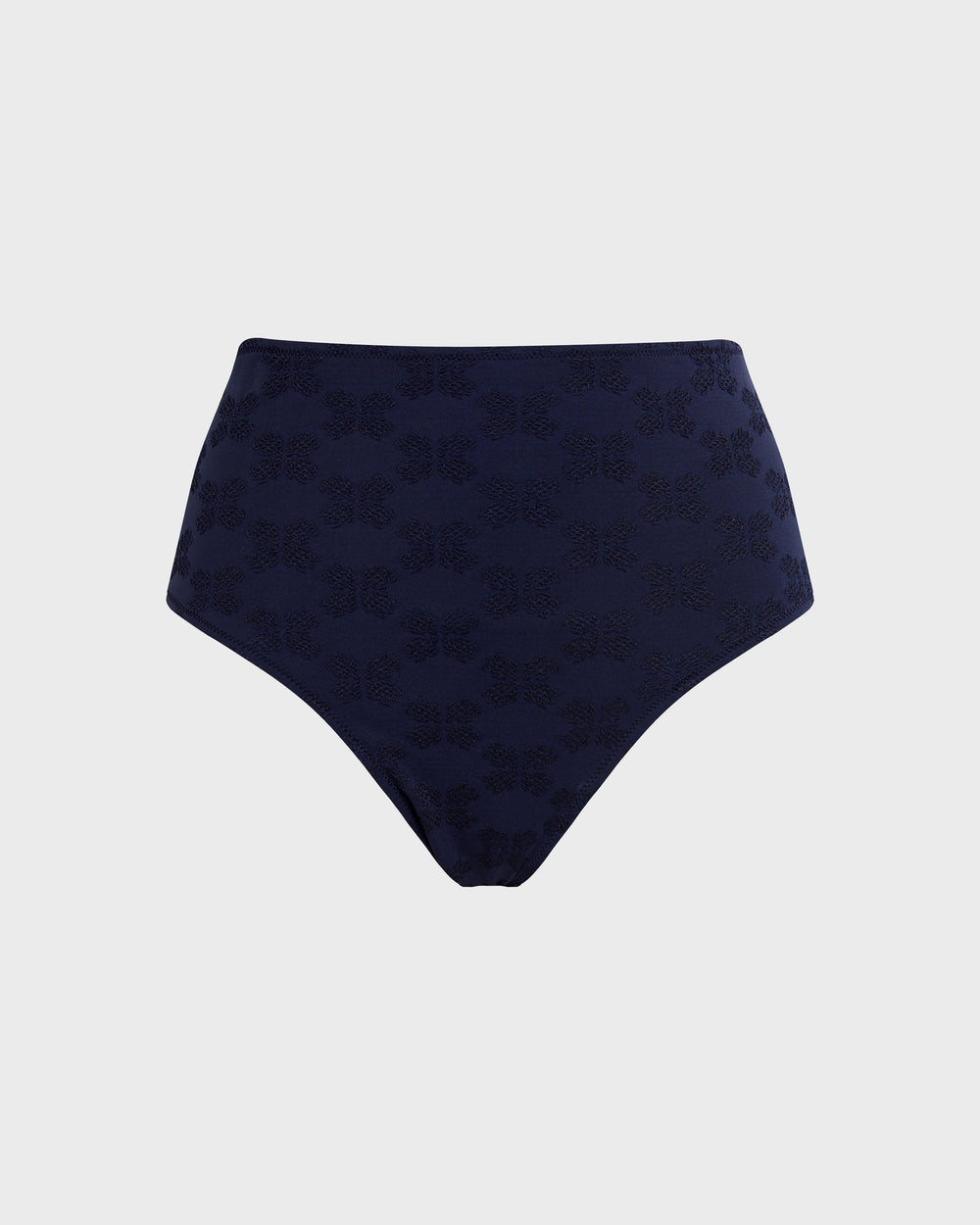 High-waisted Bikini Bottom Turtle Monogram Jacquard - Blue Navy / Vilebrequin Online