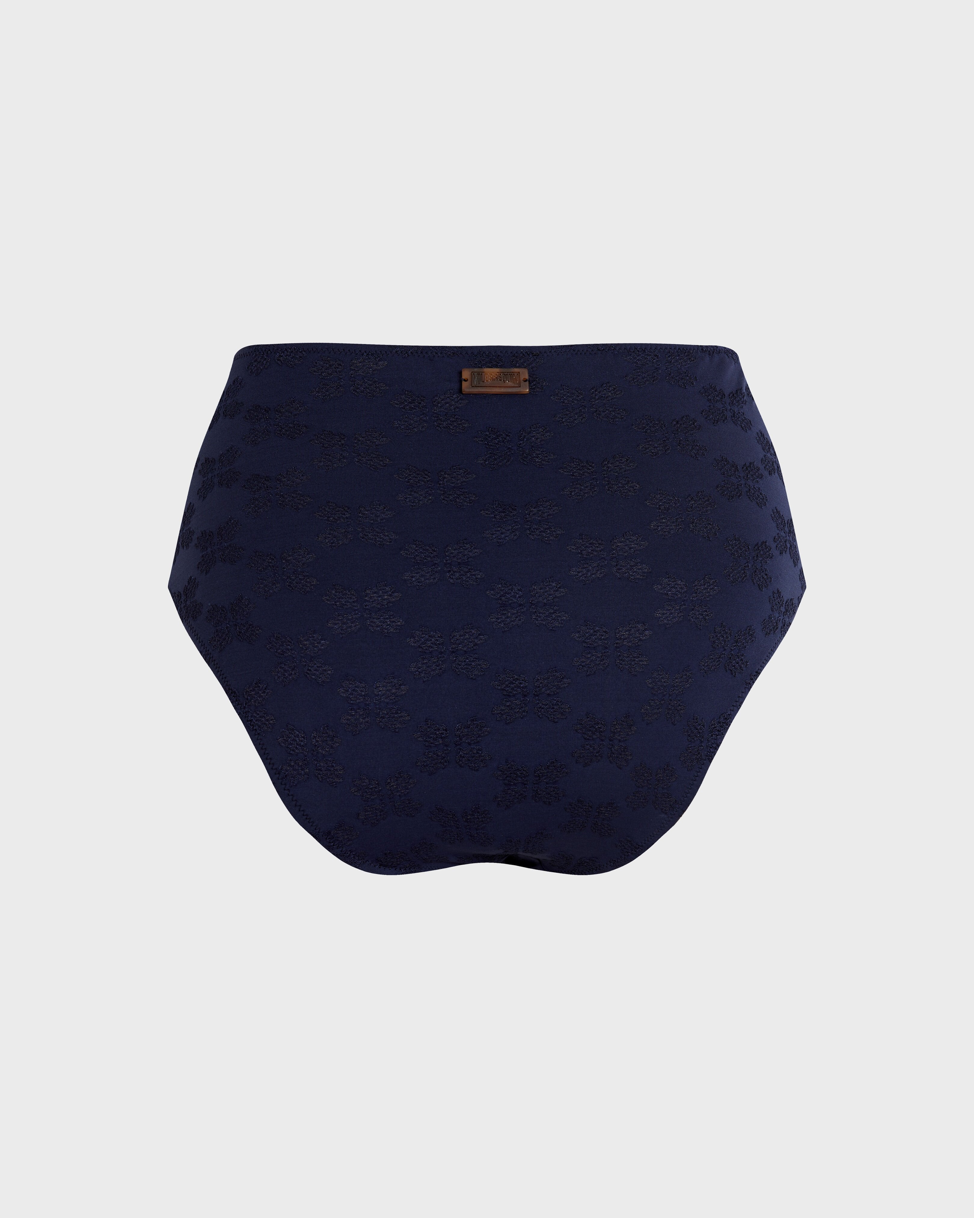 High-waisted Bikini Bottom Turtle Monogram Jacquard - Blue Navy / Vilebrequin Online