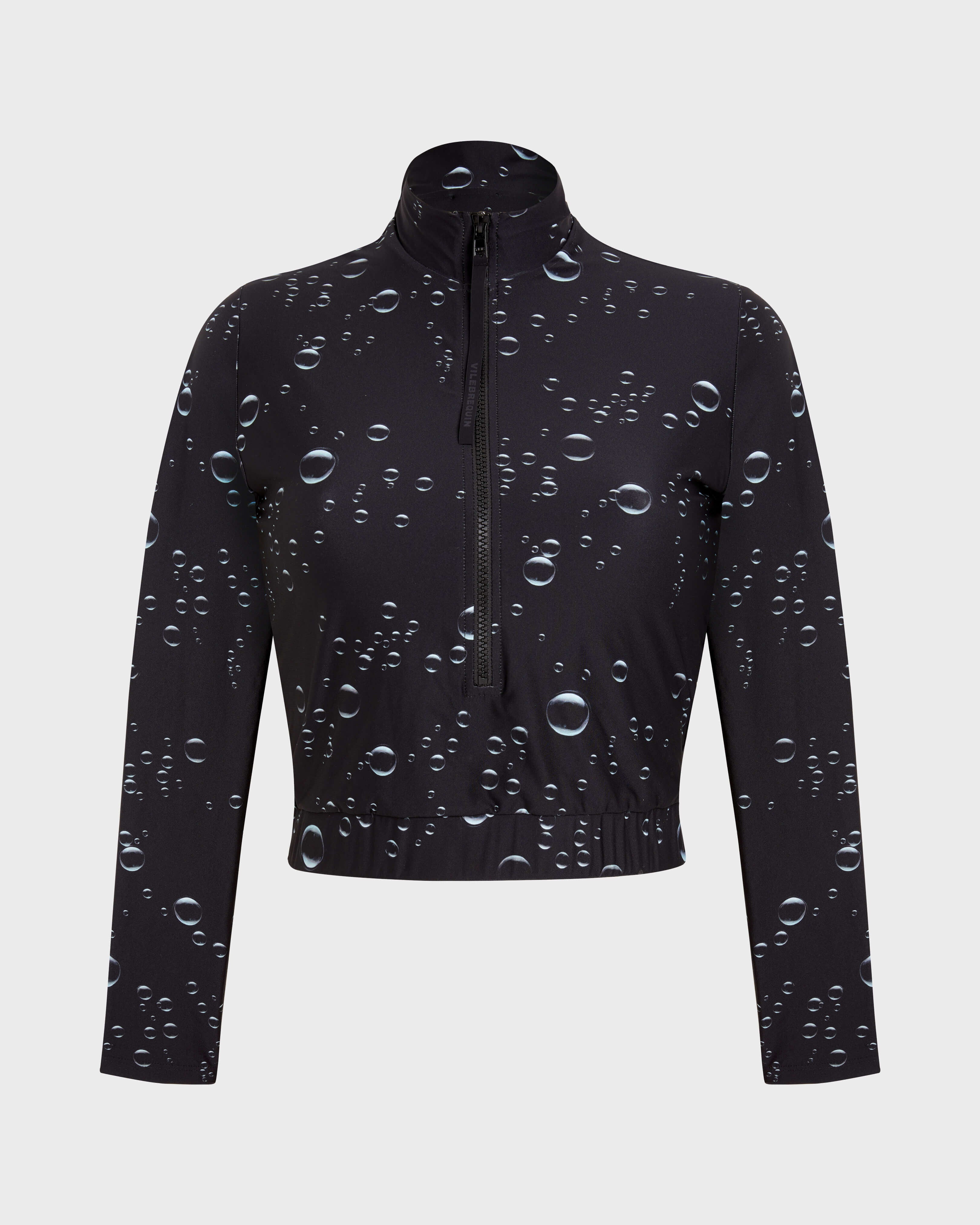 Full Zip Crop Top Rashguard Bubble 3D - Black / Vilebrequin Outlet