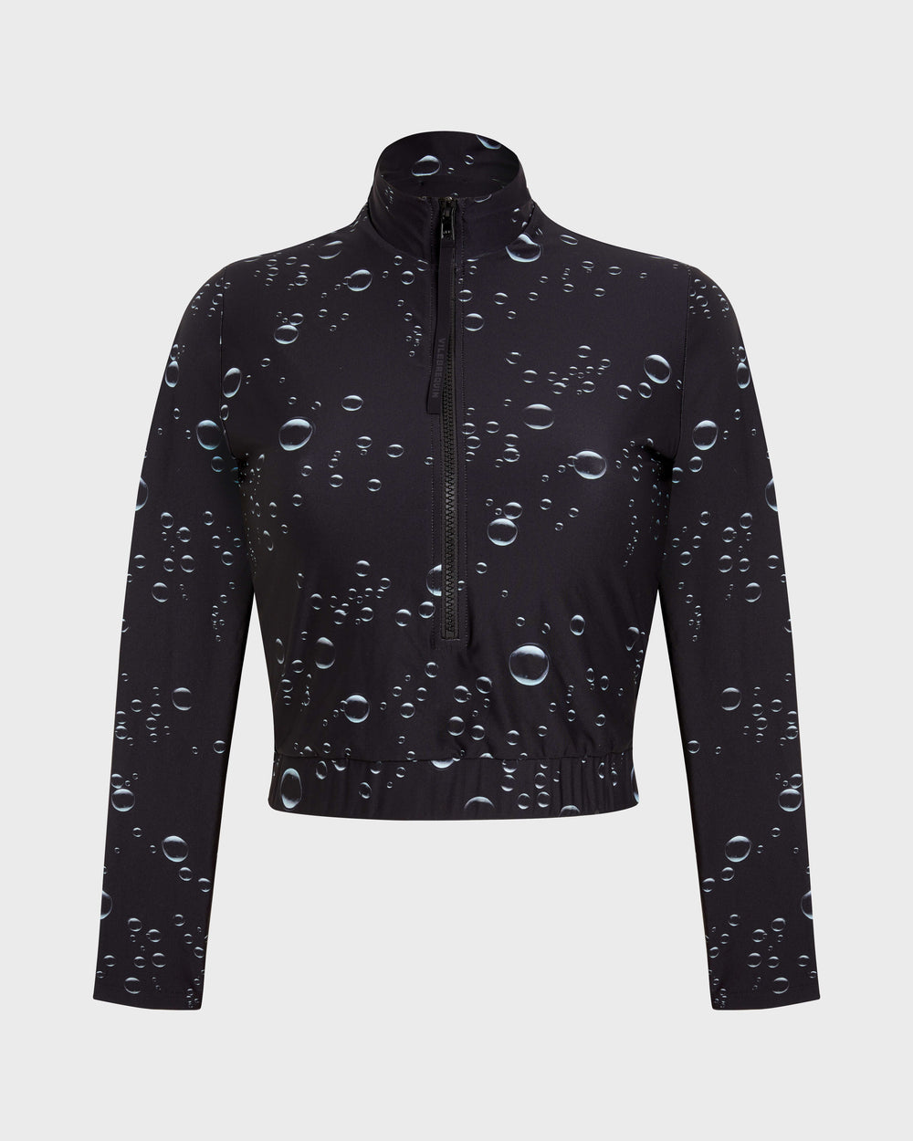 Full Zip Crop Top Rashguard Bubble 3D - Black / Vilebrequin Outlet