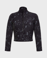 Full Zip Crop Top Rashguard Bubble 3D - Black / Vilebrequin Outlet