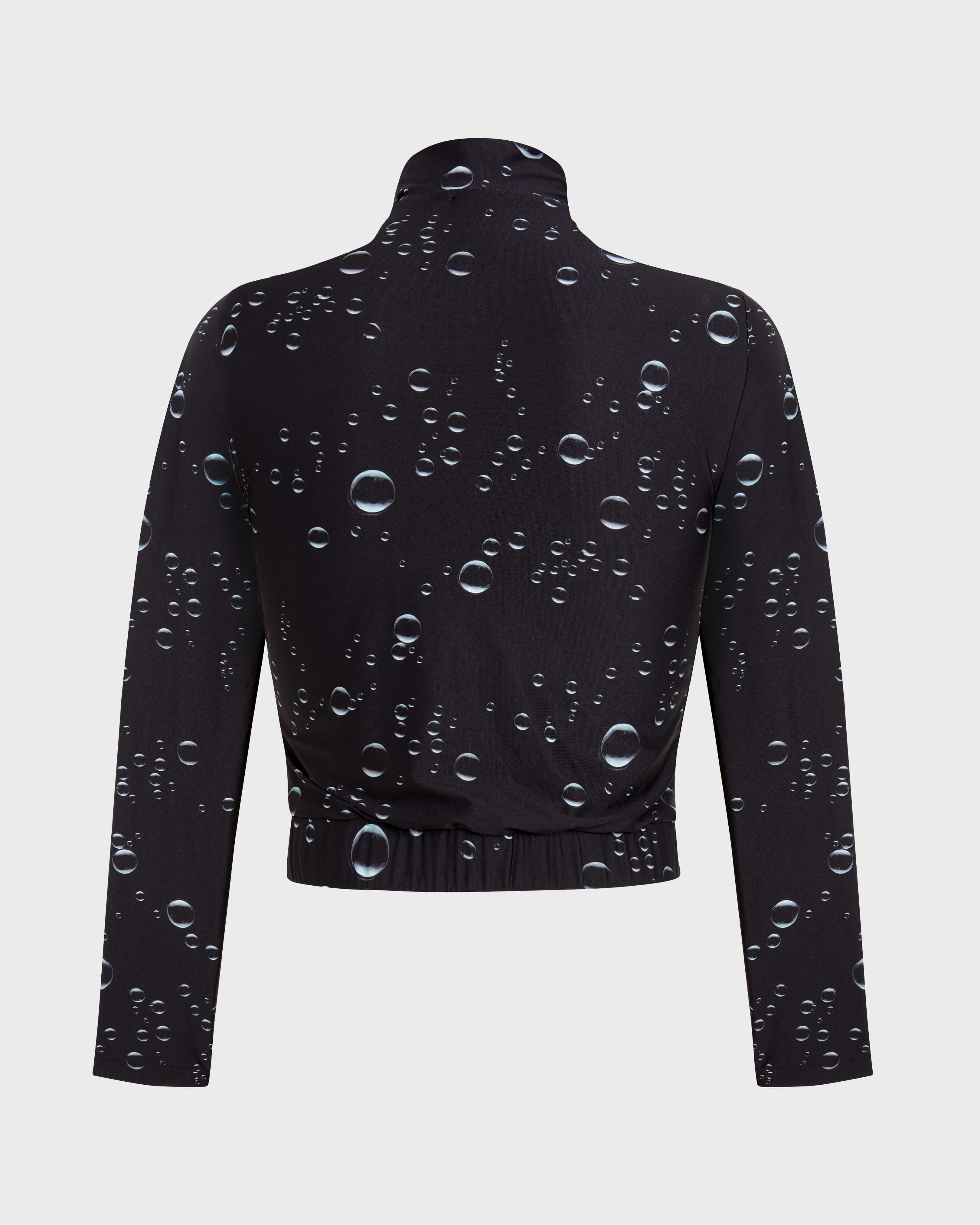 Full Zip Crop Top Rashguard Bubble 3D - Black / Vilebrequin Outlet