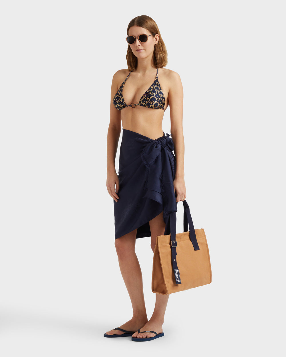 Triangle Bikini Top Turtles Chain - Blue Navy / Vilebrequin For sale