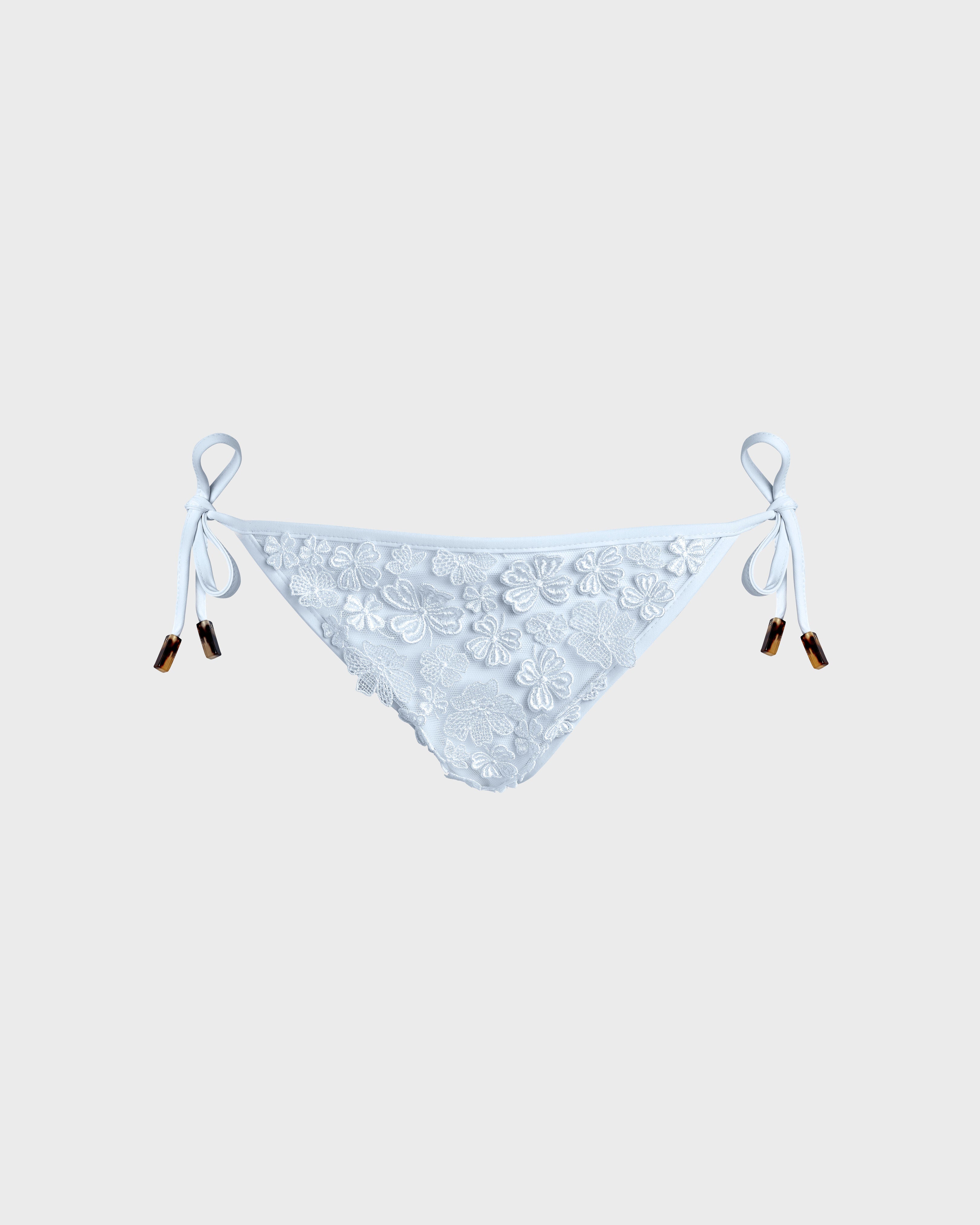 Bikini Bottom Embroidered Guipure Florale - White / Vilebrequin Discount