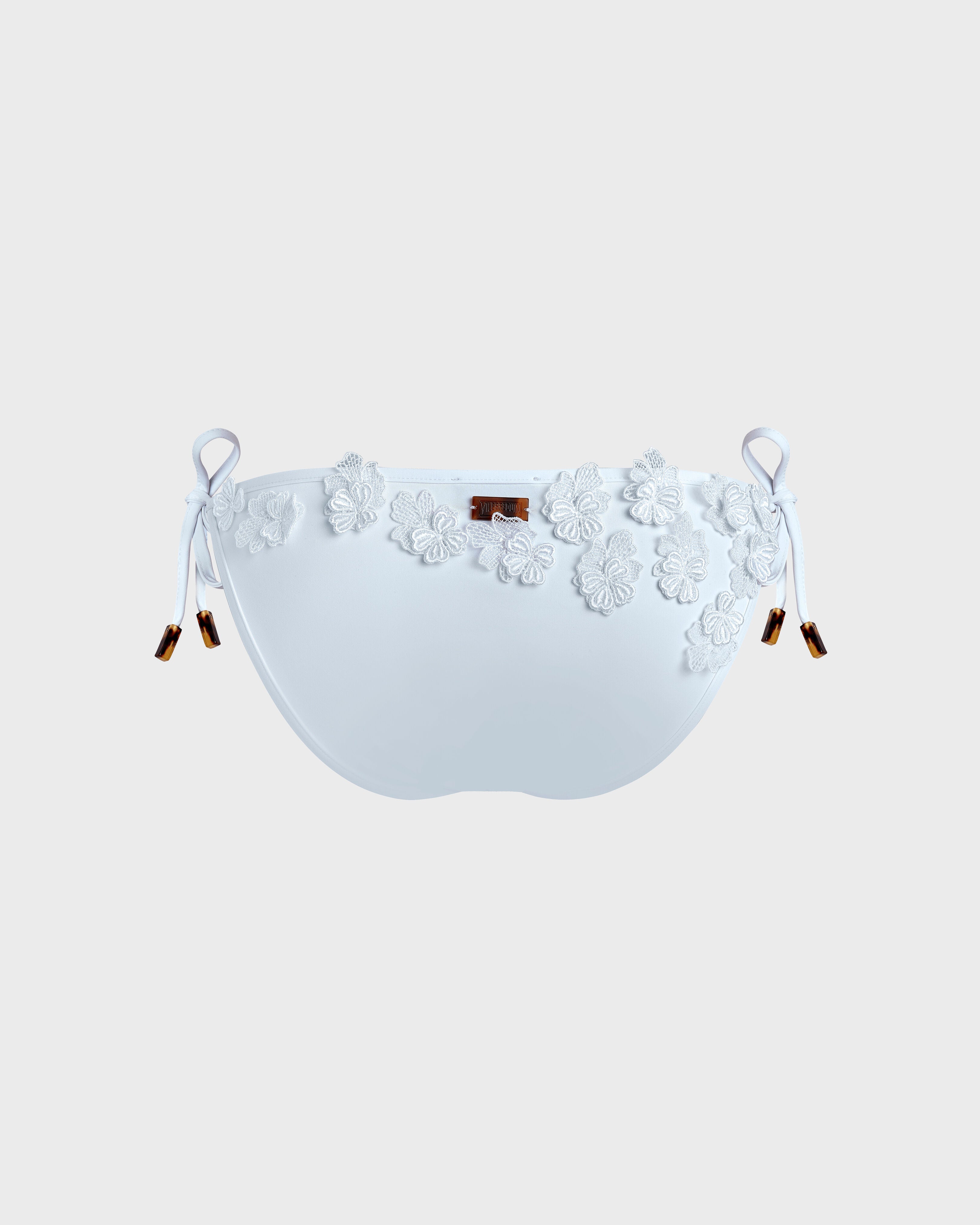 Bikini Bottom Embroidered Guipure Florale - White / Vilebrequin Discount
