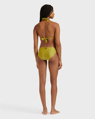 Halter Bikini Stretch Shiny Top Solid - Green Wormwood / Vilebrequin Outlet