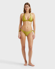 Solid Stretch Shiny Bikini Bottom - Green Wormwood / Vilebrequin US