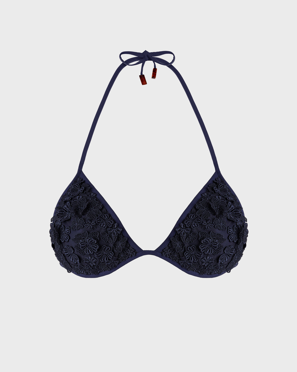 Triangle Bikini Top Embroidered Guipure Florale - Blue Navy / Vilebrequin New