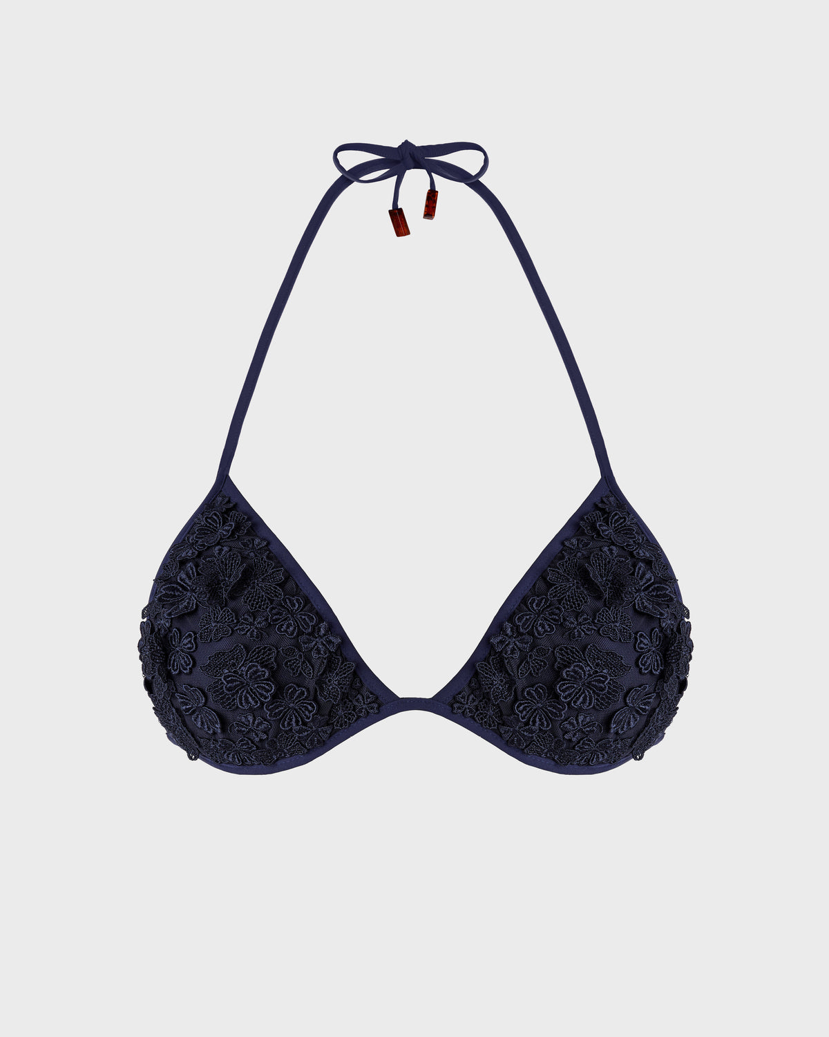 Triangle Bikini Top Embroidered Guipure Florale - Blue Navy / Vilebrequin New
