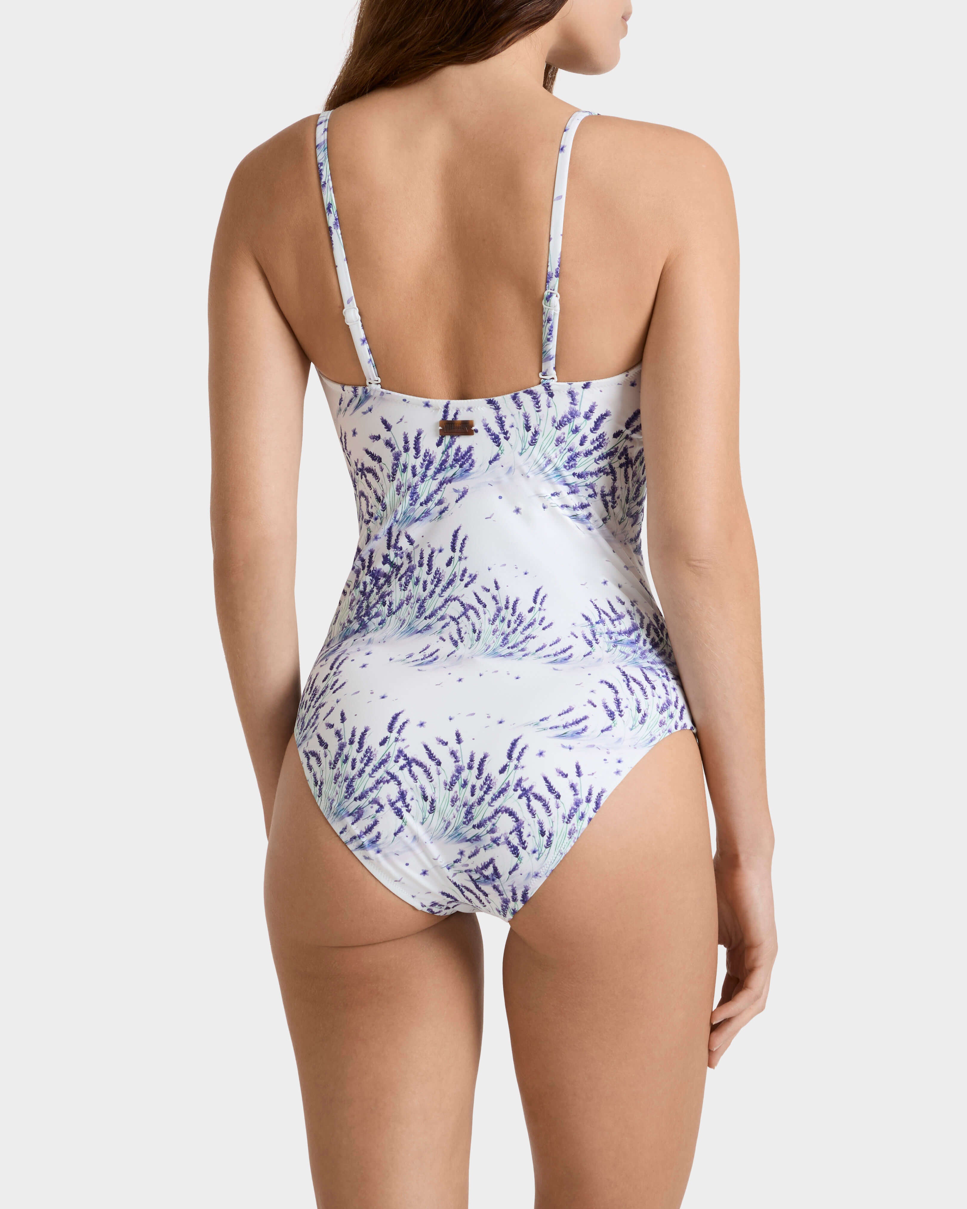 Bandeau One-piece Swimsuit Lavender - White / Vilebrequin New